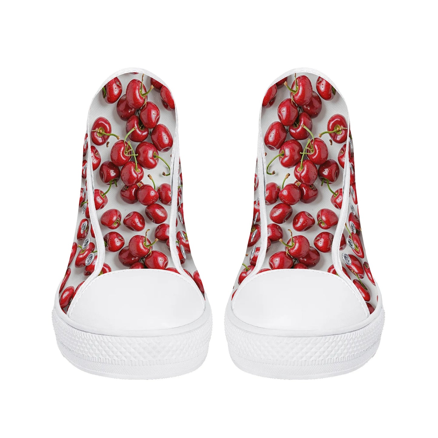 Womens High Top Canvas Shoes - Cherry