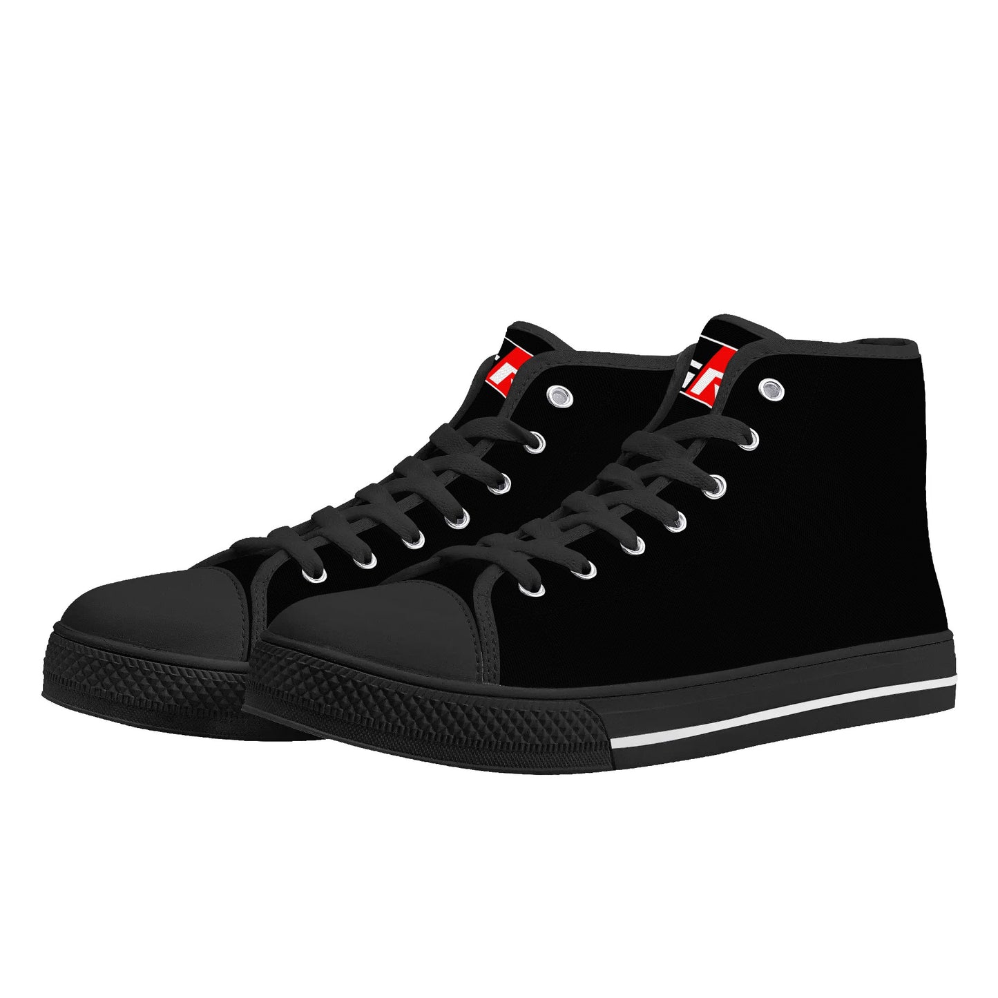 Mens High Top Canvas Shoes - GR - Colour Tongue