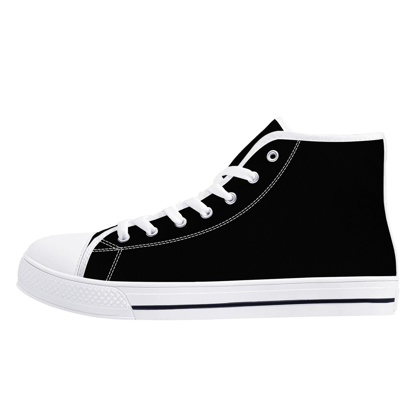 Mens High Top Canvas Shoes - GR - Colour Tongue