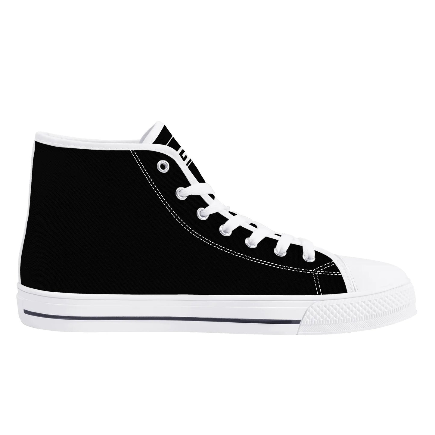 Mens High Top Canvas Shoes - GR - Colour Tongue