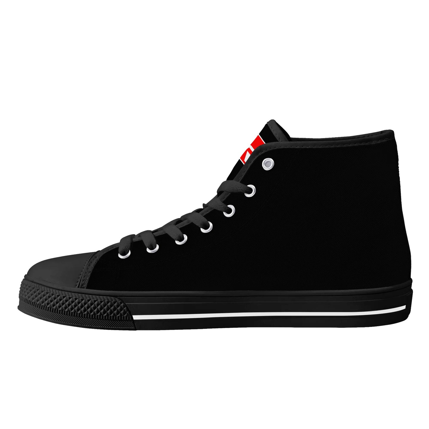 Mens High Top Canvas Shoes - GR - Colour Tongue