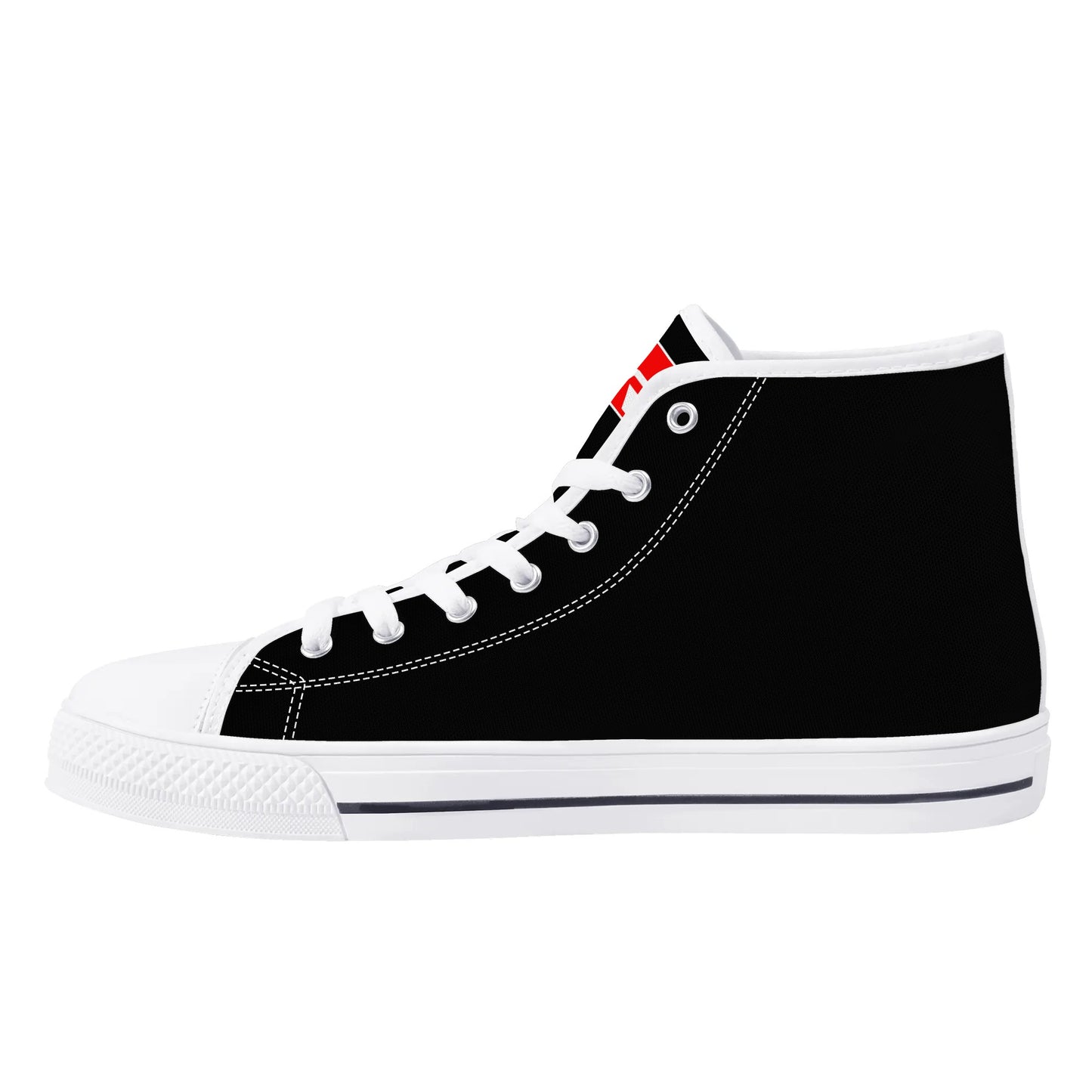 Mens High Top Canvas Shoes - GR - Colour Tongue