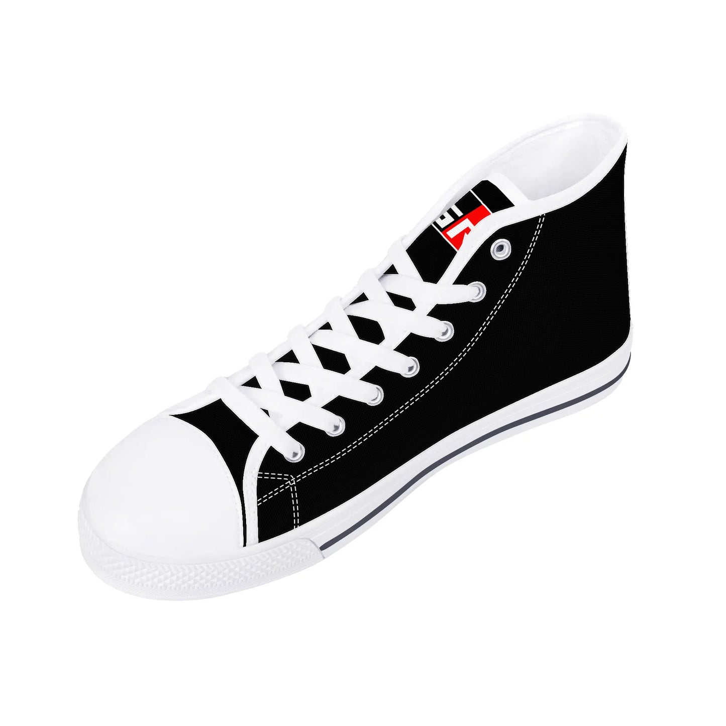 Mens High Top Canvas Shoes - GR - Colour Tongue