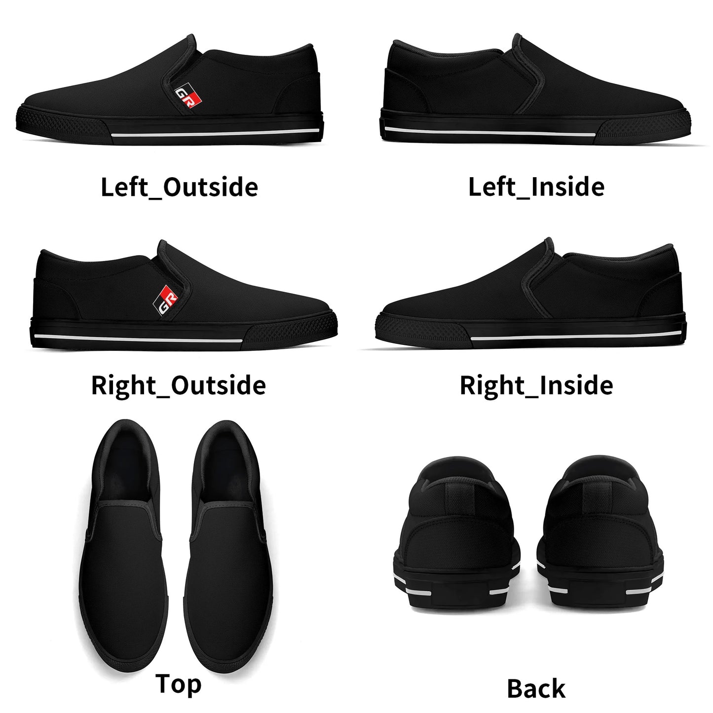 Mens Rubber Slip On Shoes - GR - Black