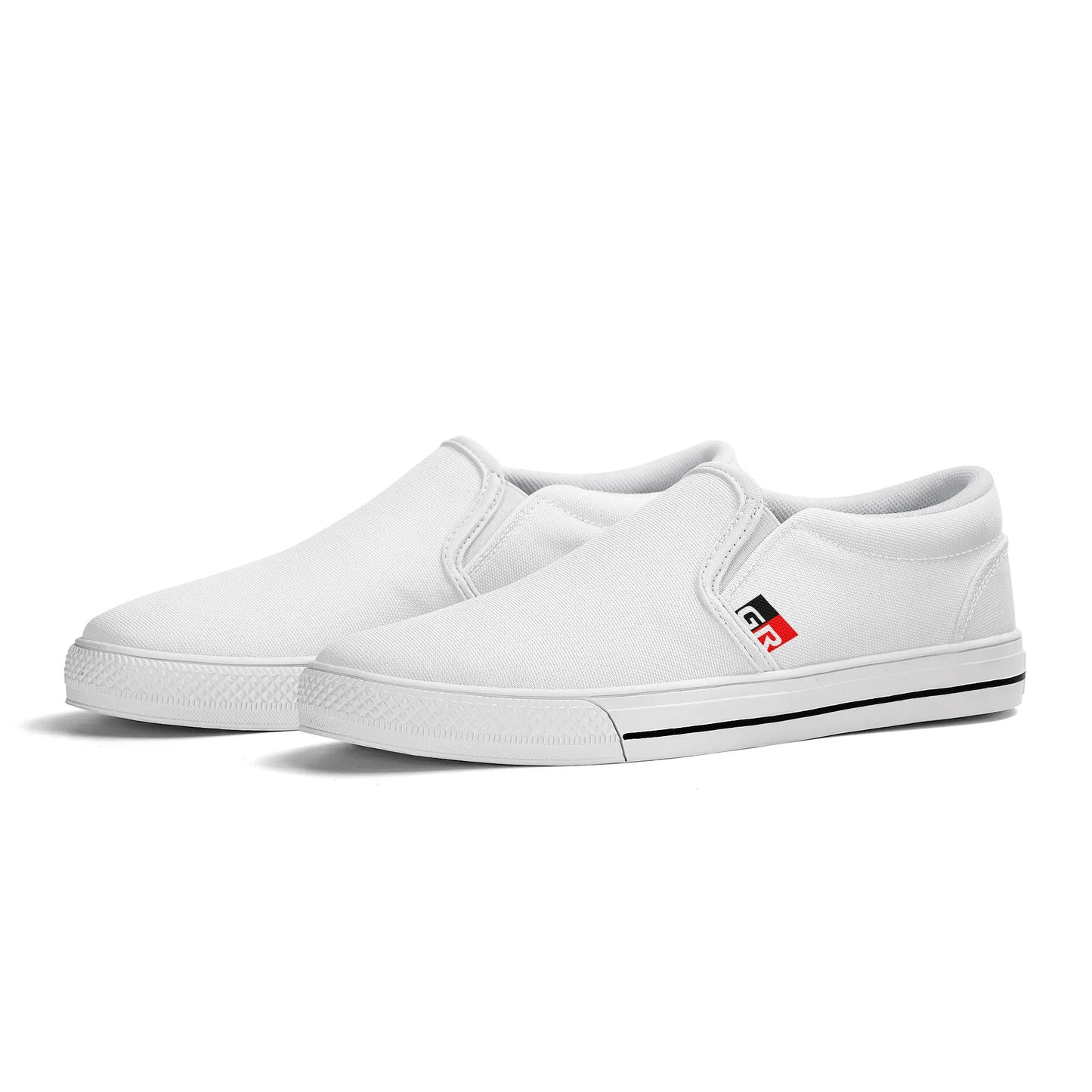 Mens Canvas Slip On Shoes - GR - White