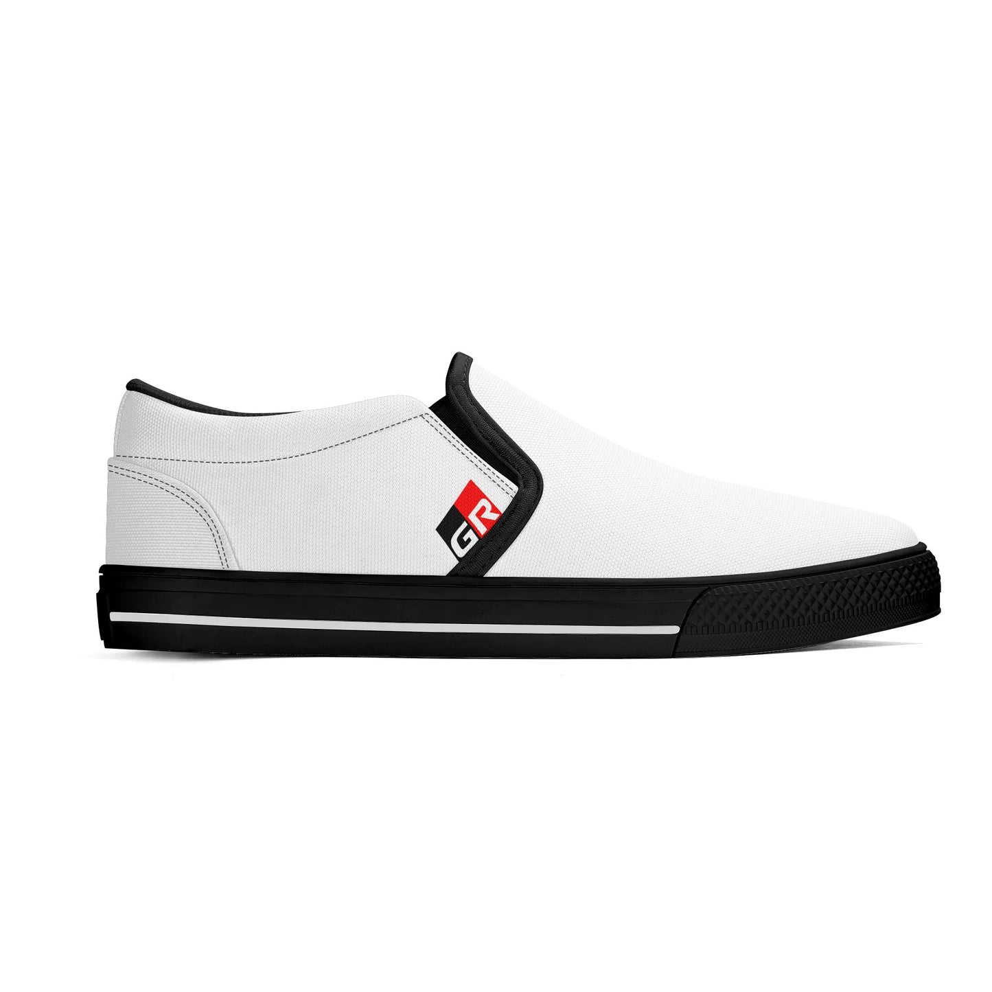 Mens Canvas Slip On Shoes - GR - White