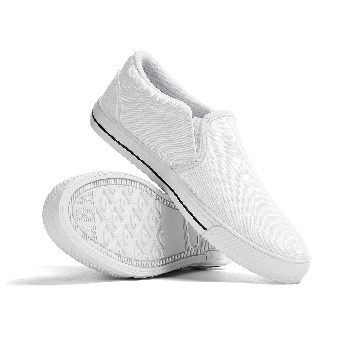 Mens Canvas Slip On Shoes - GR - White