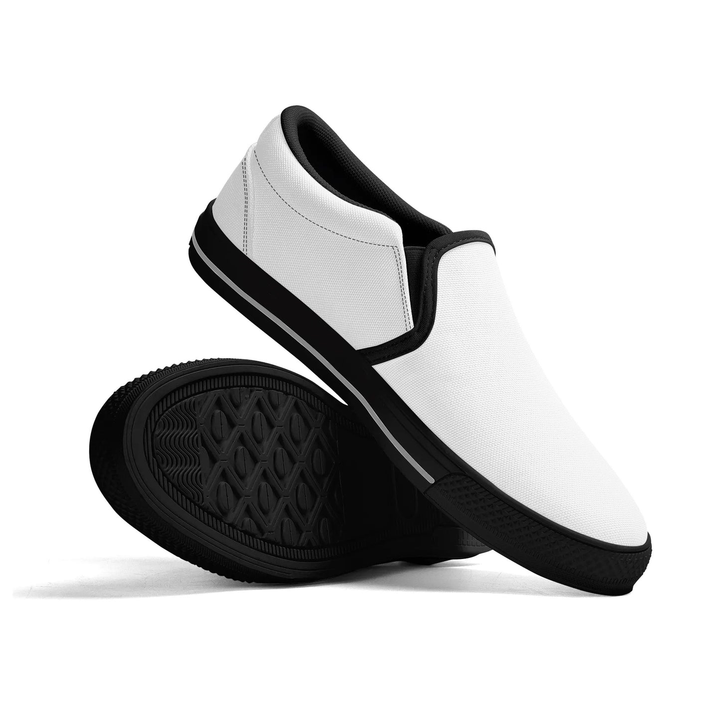 Mens Canvas Slip On Shoes - GR - White