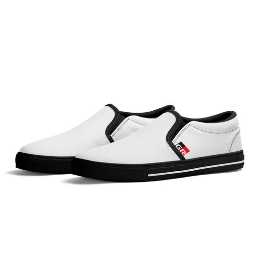 Mens Canvas Slip On Shoes - GR - White