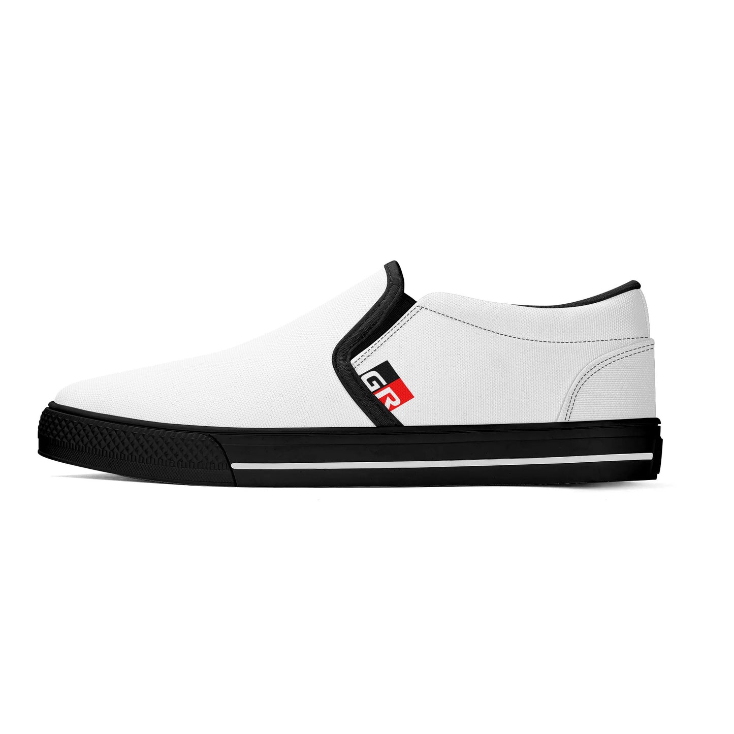 Mens Canvas Slip On Shoes - GR - White