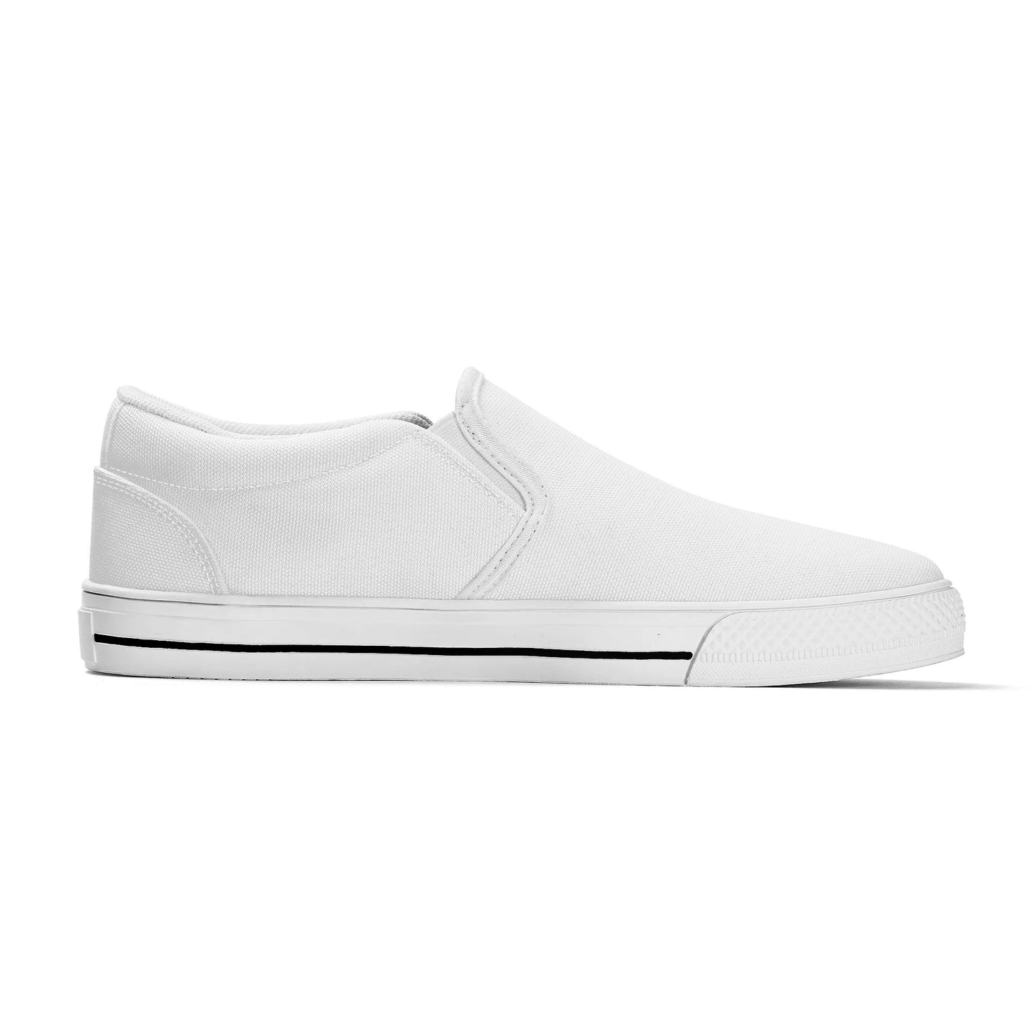 Mens Canvas Slip On Shoes - GR - White