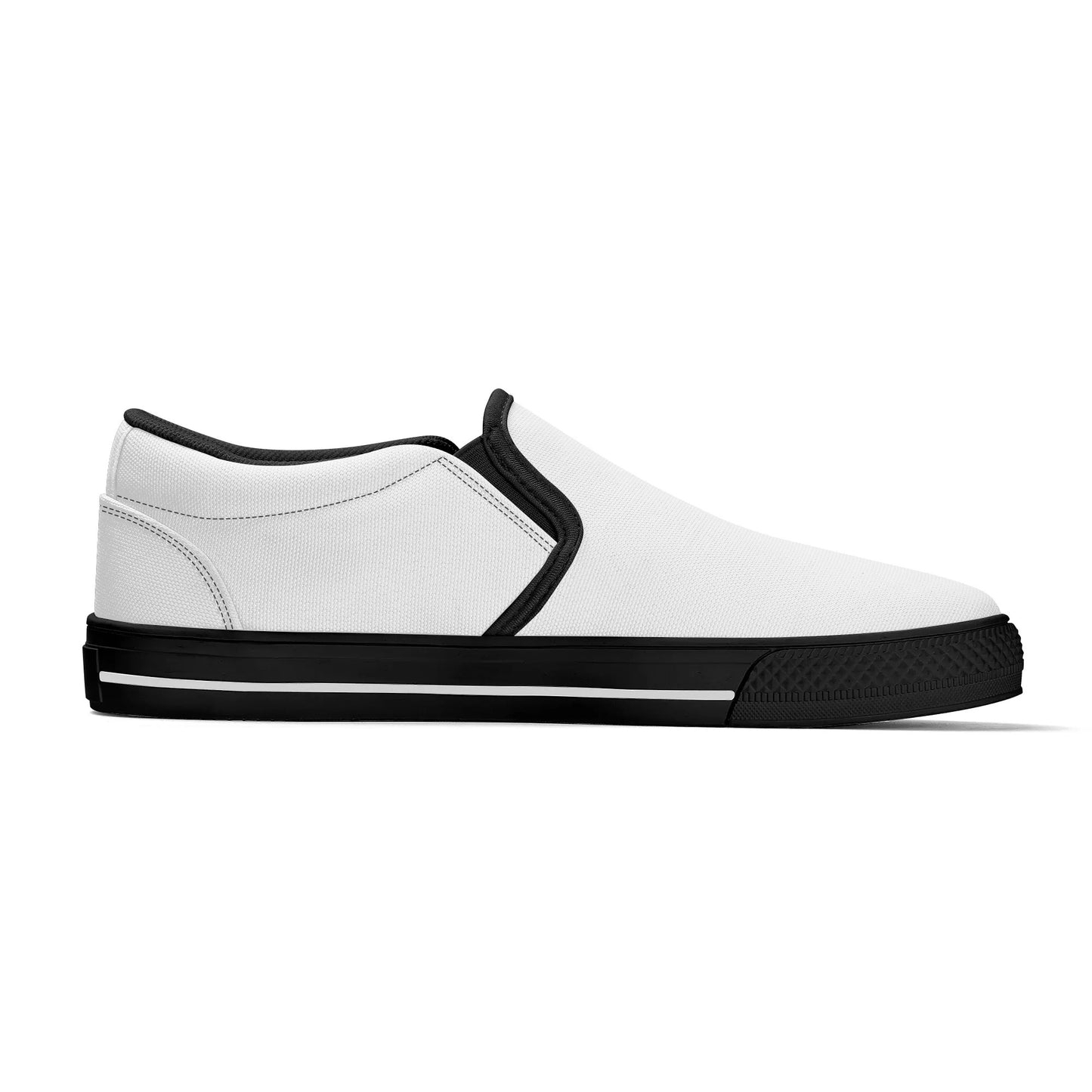 Mens Canvas Slip On Shoes - GR - White