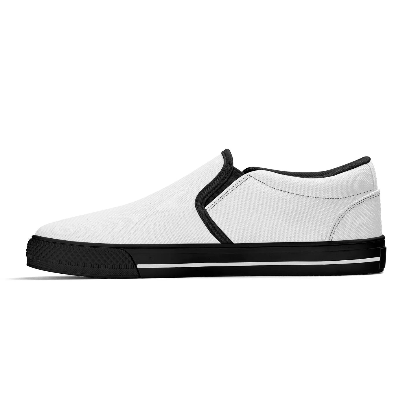 Mens Canvas Slip On Shoes - GR - White