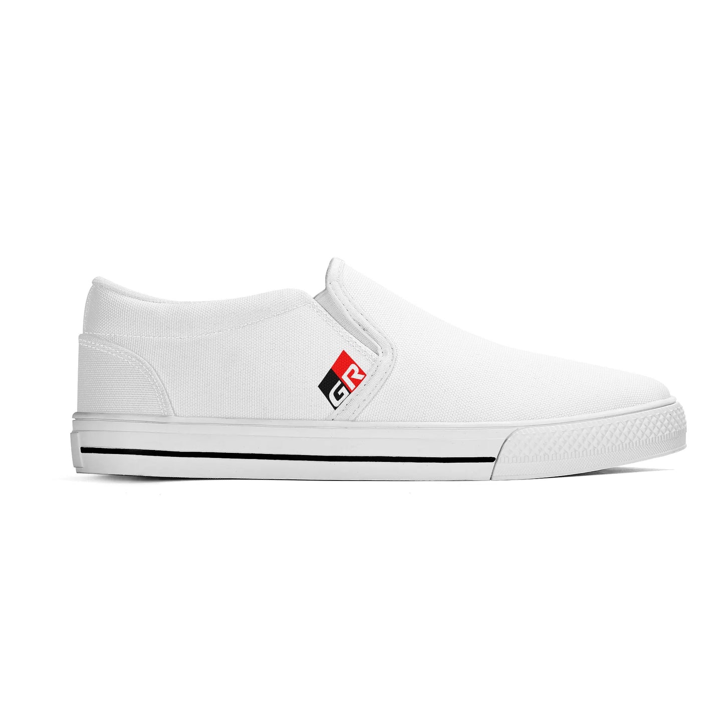 Mens Canvas Slip On Shoes - GR - White