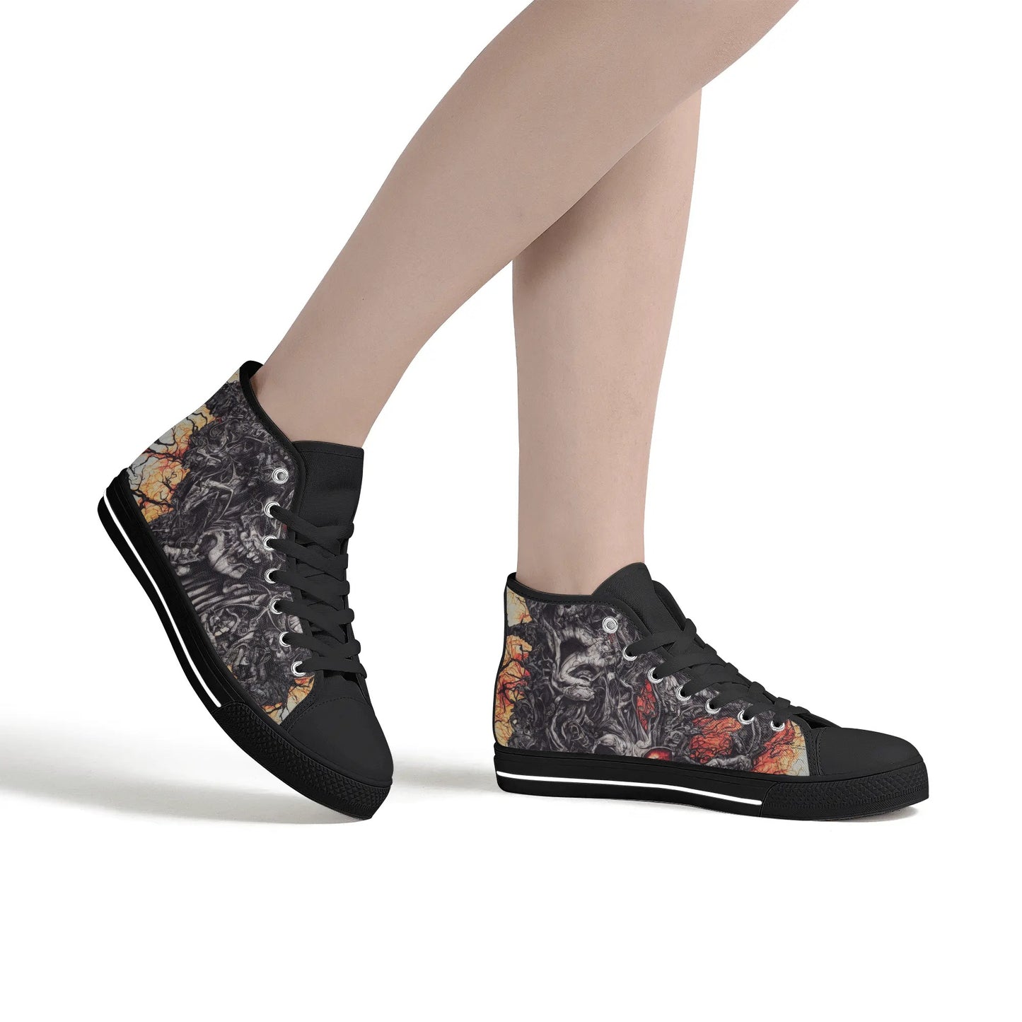 Womens Rubber High Top Canvas Shoes - Doom