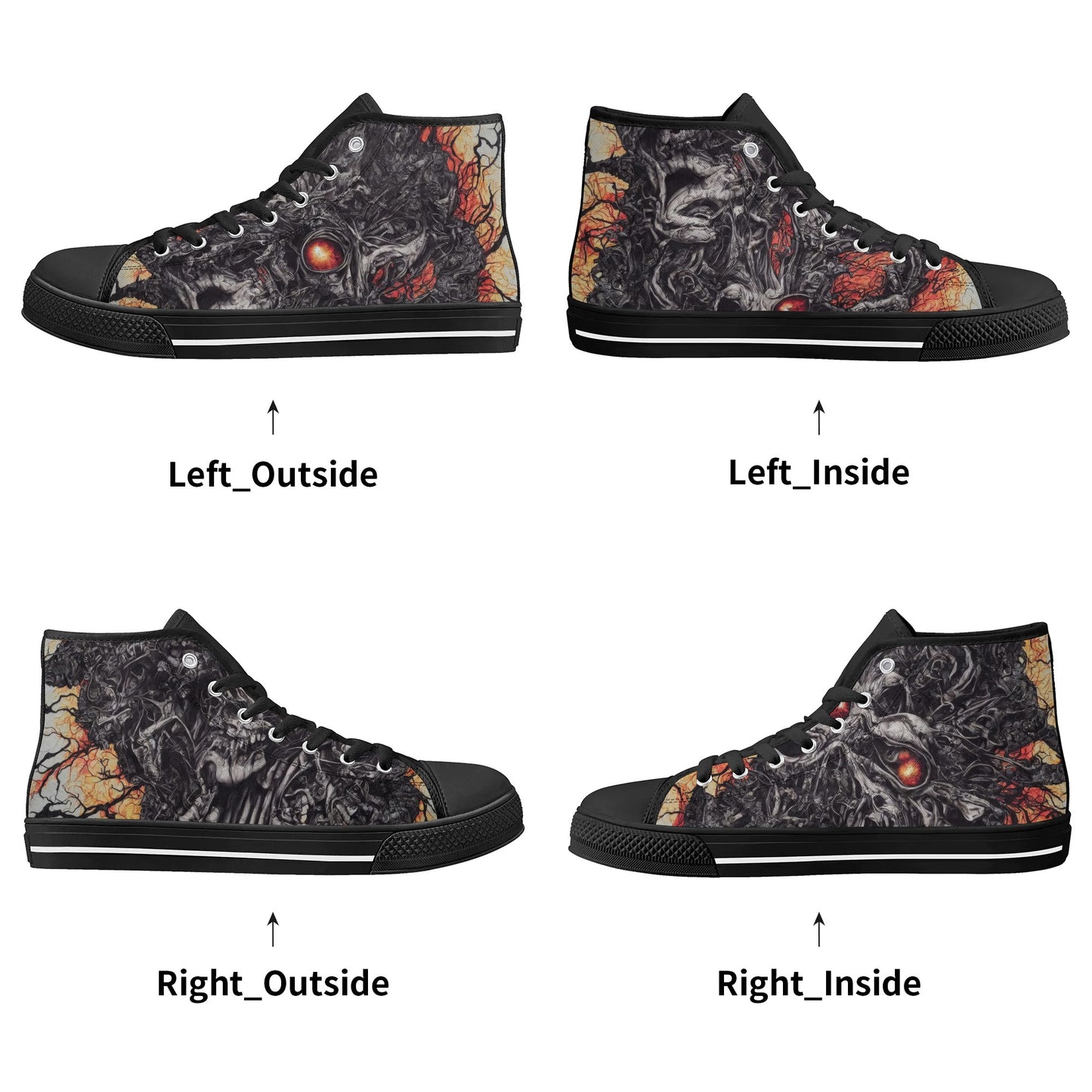 Womens Rubber High Top Canvas Shoes - Doom