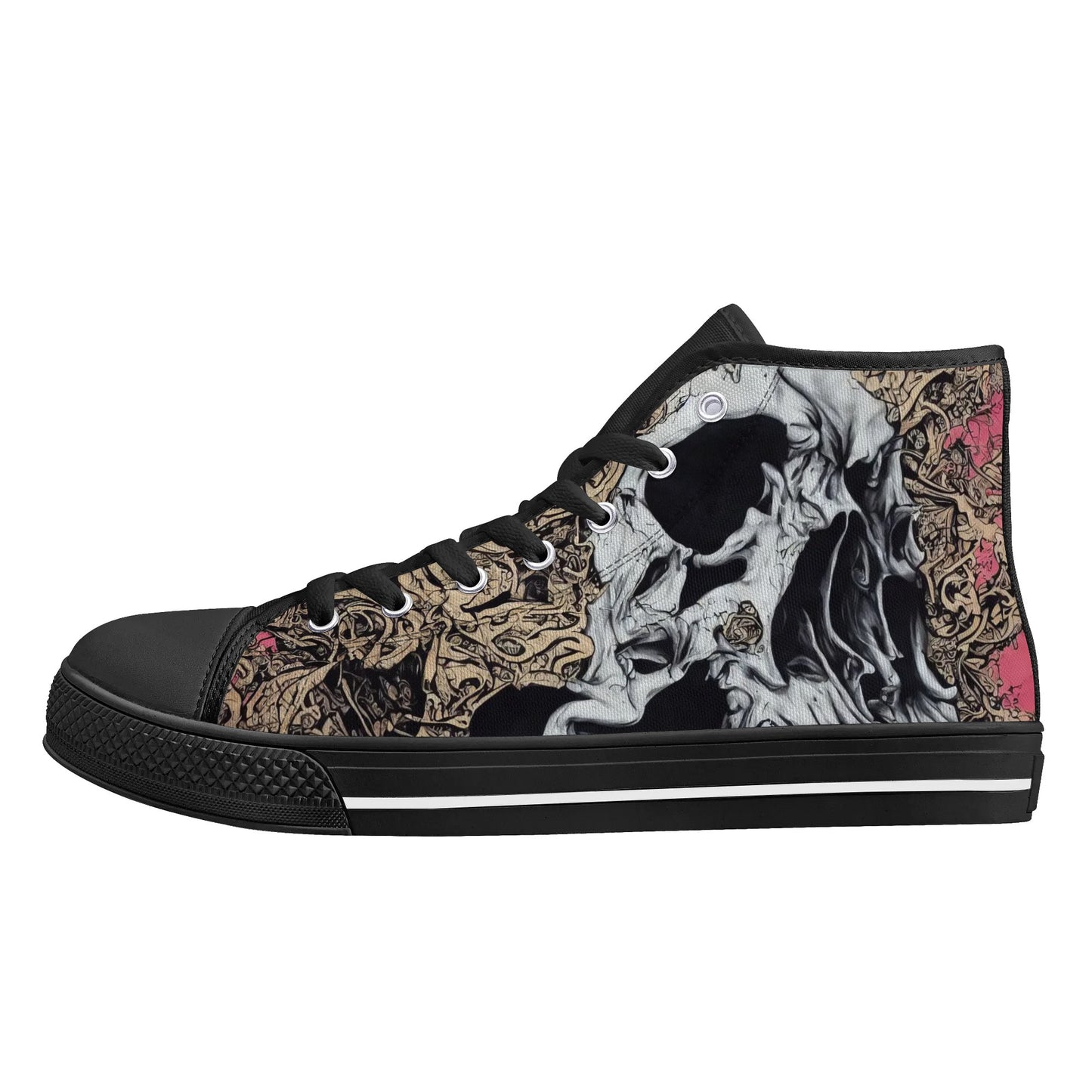 Mens Rubber High Top Canvas Shoes - Death