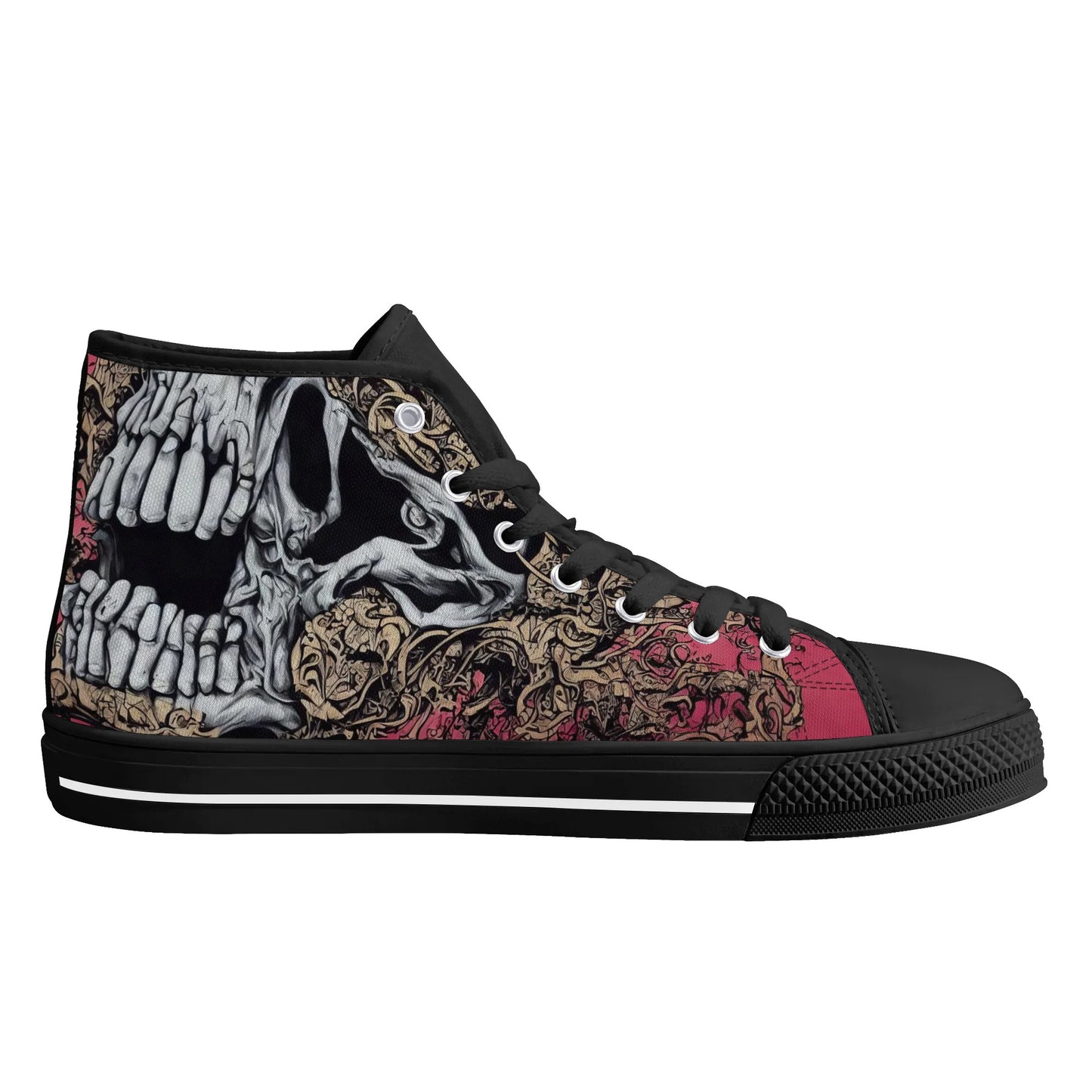 Mens Rubber High Top Canvas Shoes - Death