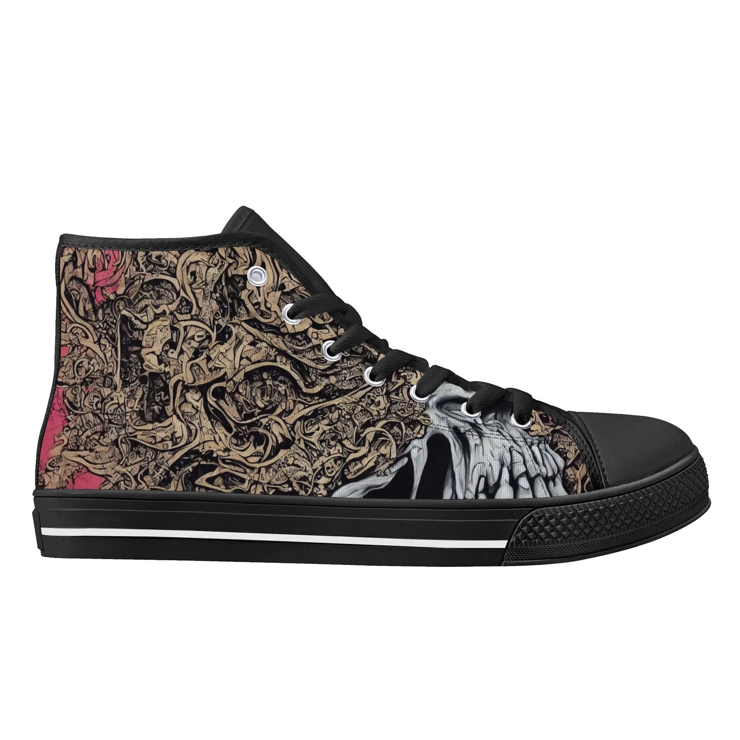 Mens Rubber High Top Canvas Shoes - Death