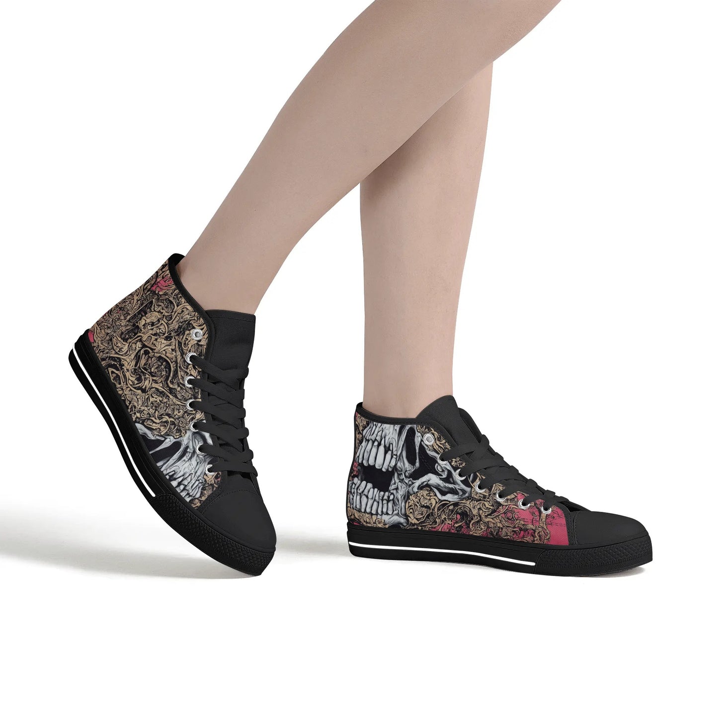 Womens Rubber High Top Canvas Shoes - Death