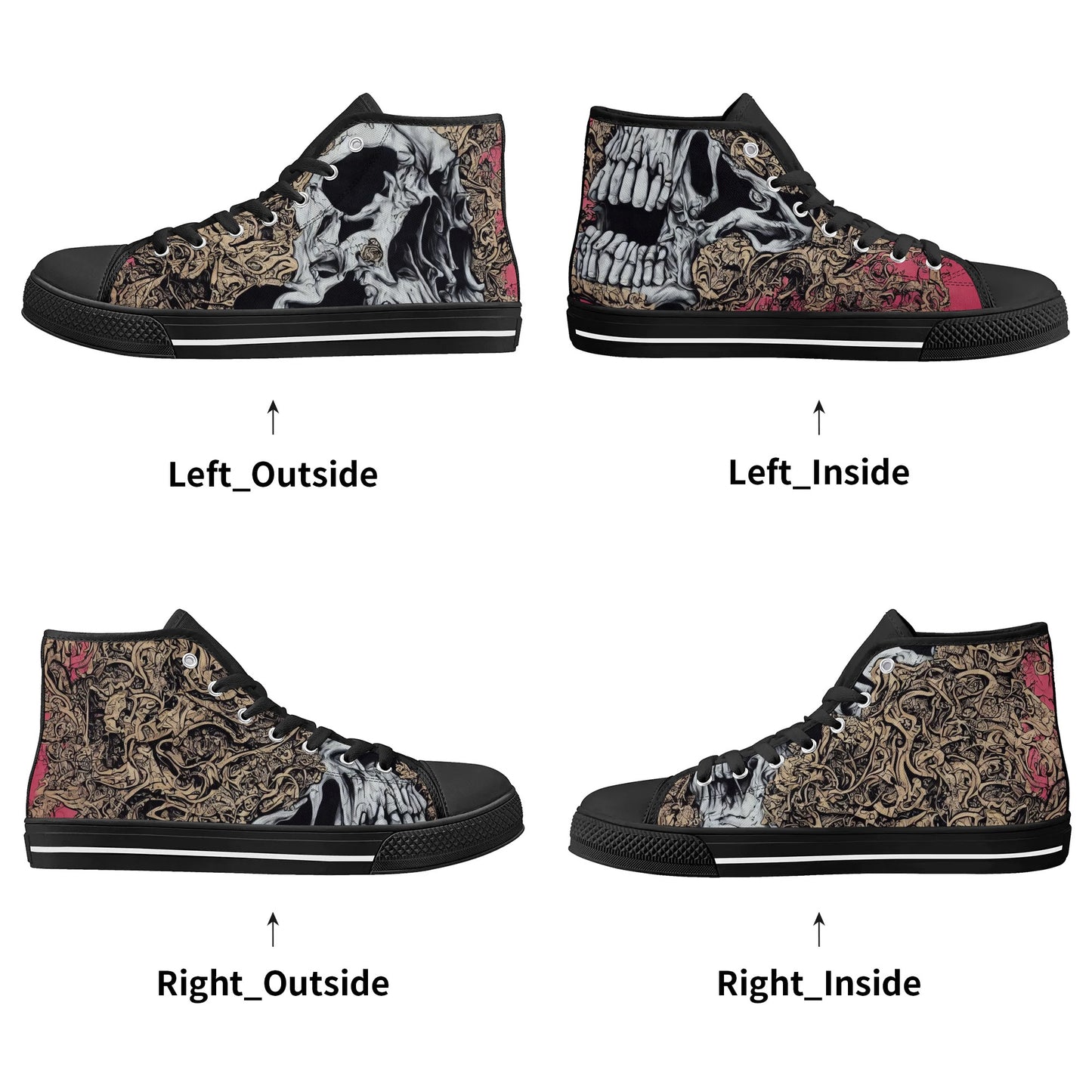 Womens Rubber High Top Canvas Shoes - Death