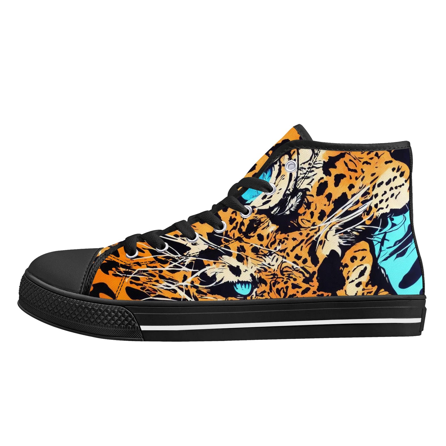 Womens High Top Canvas Shoes - Leopard