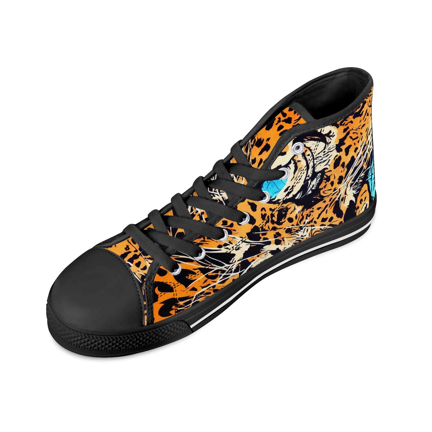 Womens High Top Canvas Shoes - Leopard