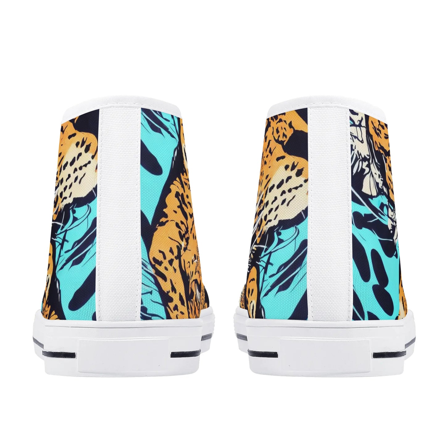 Womens High Top Canvas Shoes - Leopard