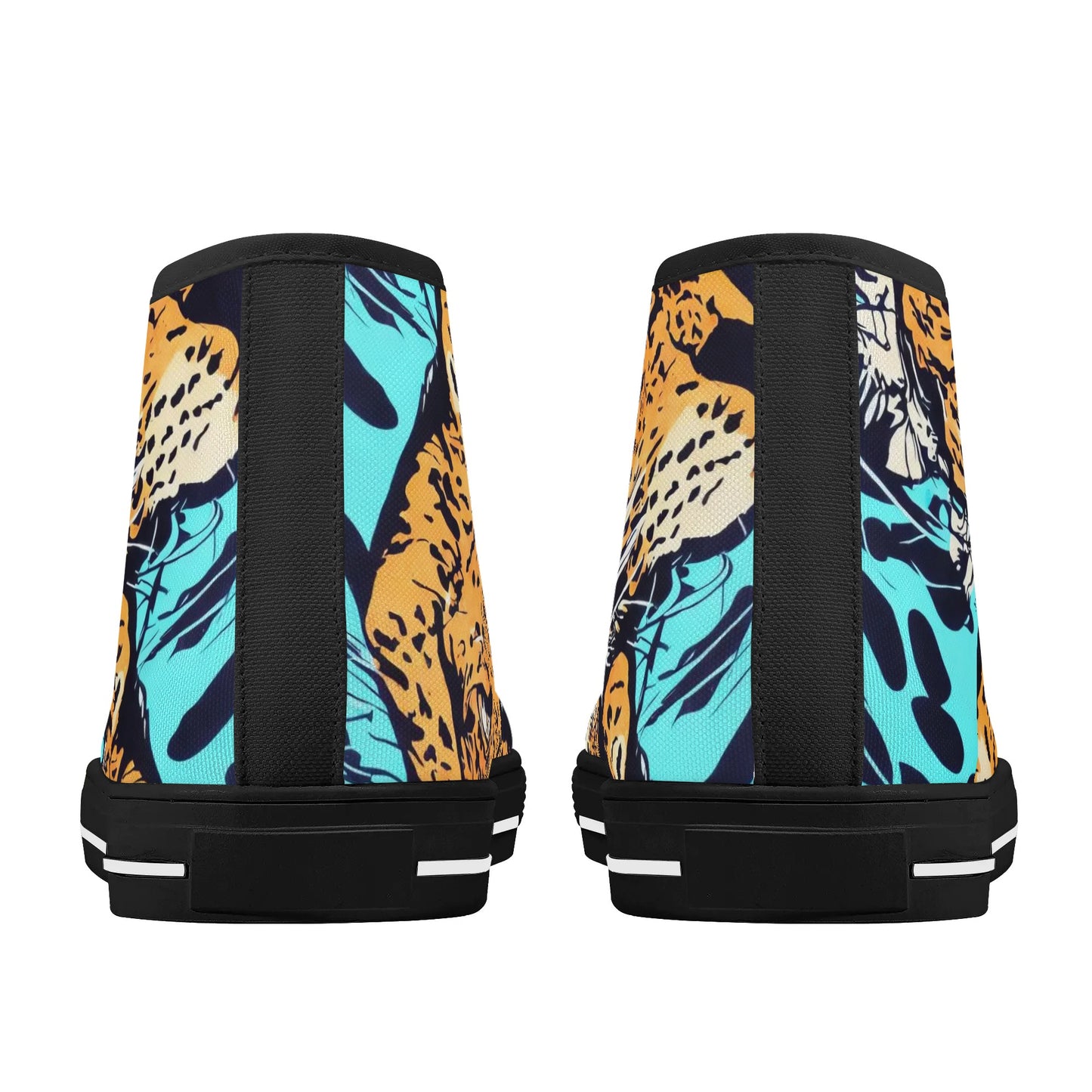 Womens High Top Canvas Shoes - Leopard