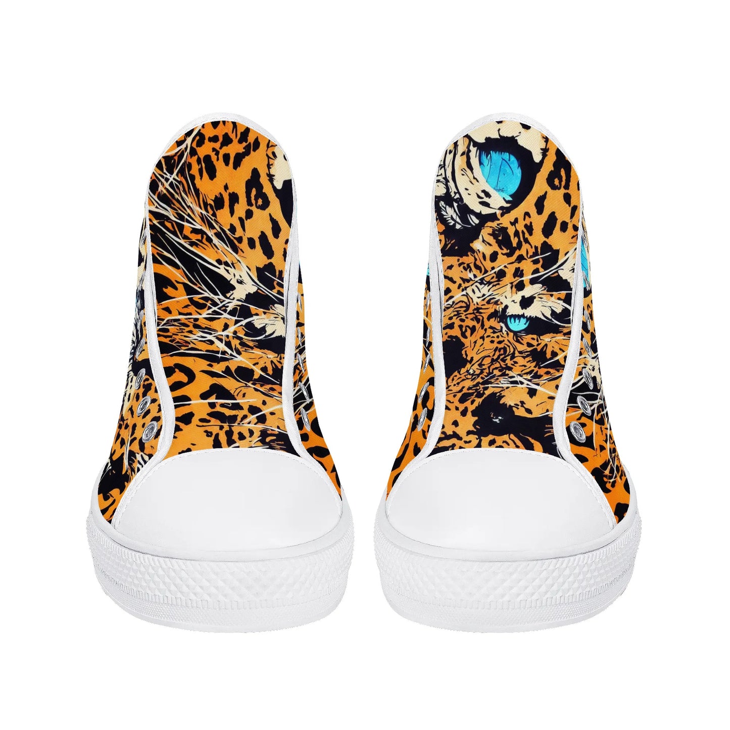 Womens High Top Canvas Shoes - Leopard