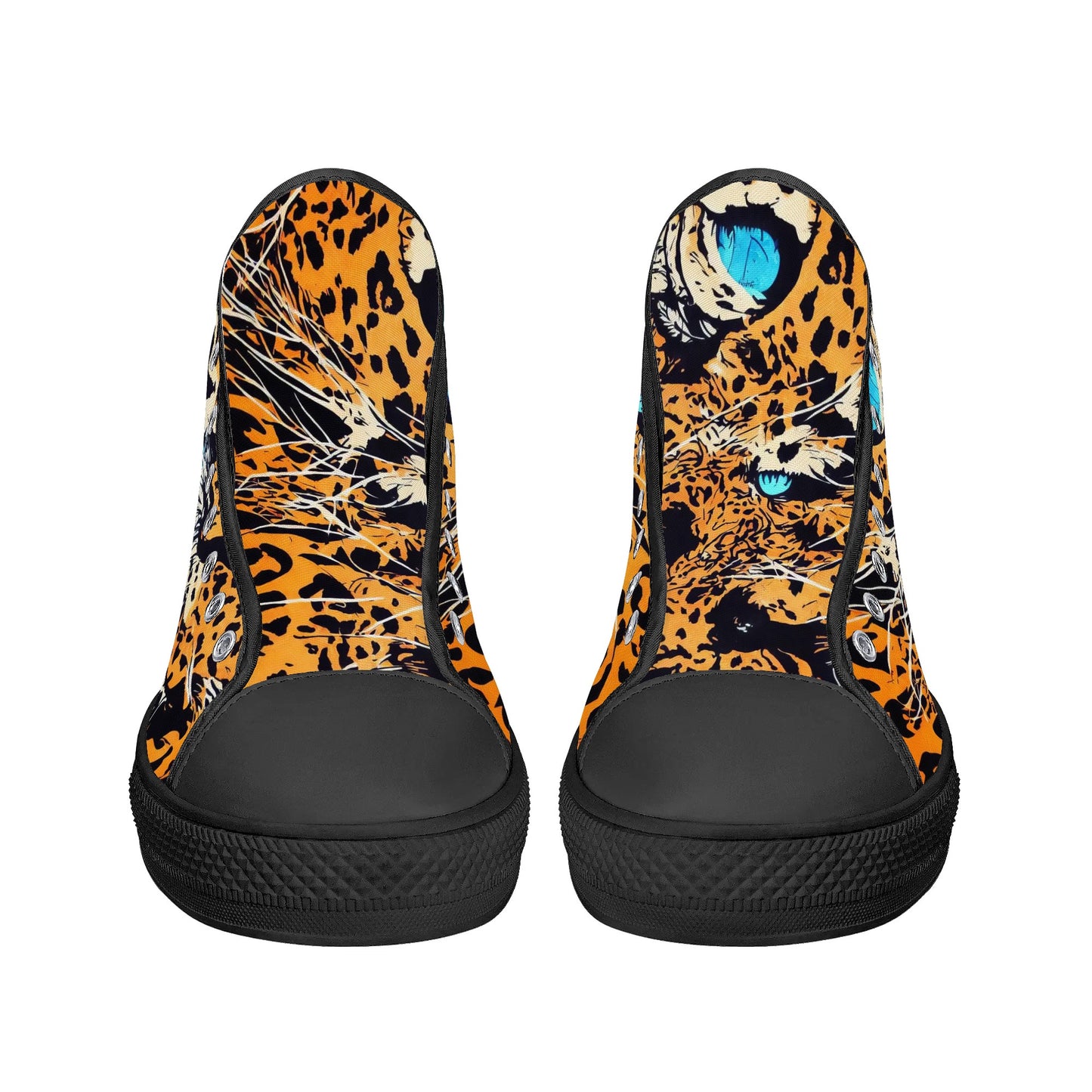 Womens High Top Canvas Shoes - Leopard