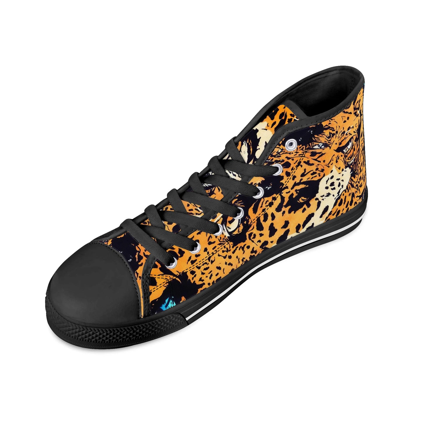 Mens High Top Canvas Shoes - Leopard