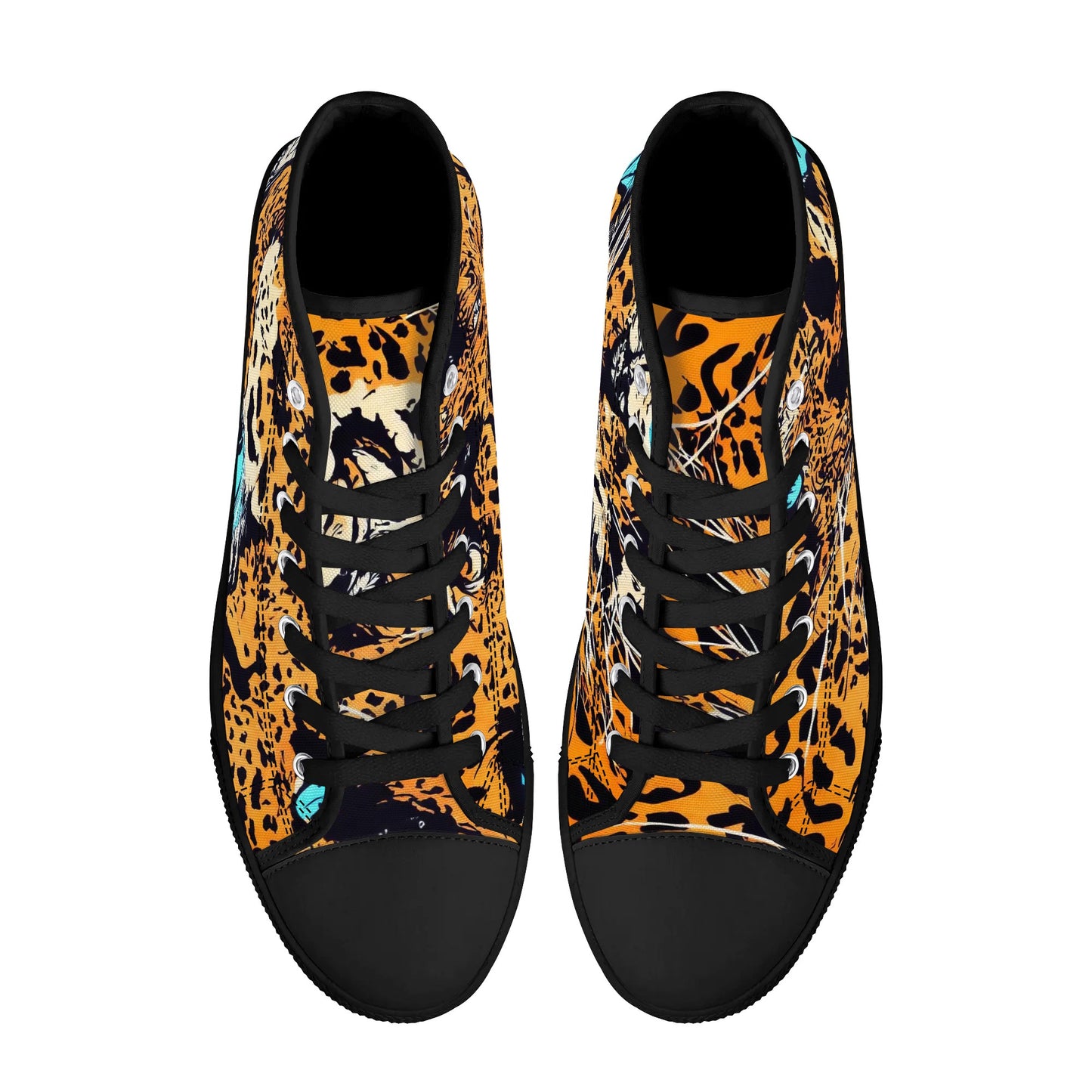 Mens High Top Canvas Shoes - Leopard