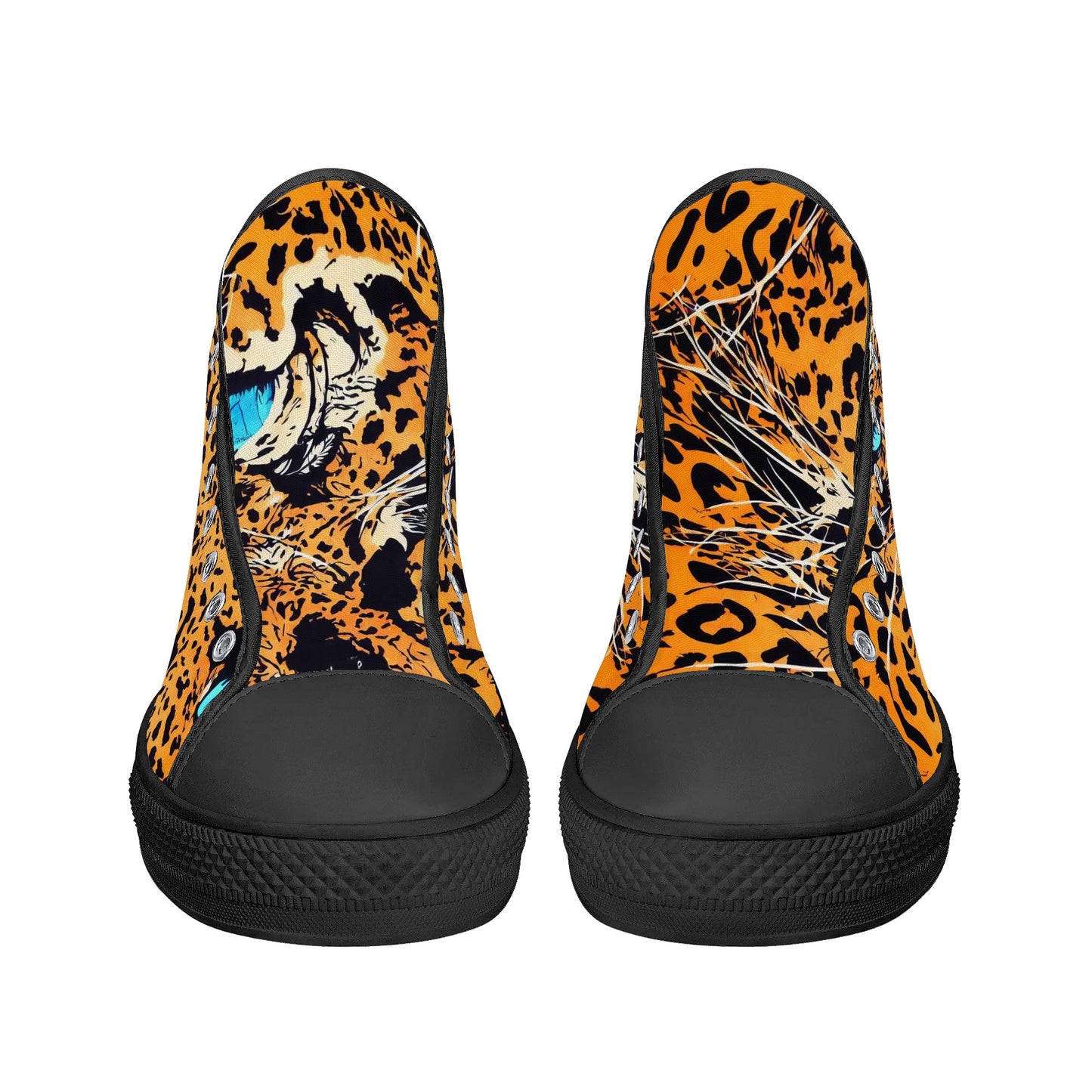 Mens High Top Canvas Shoes - Leopard