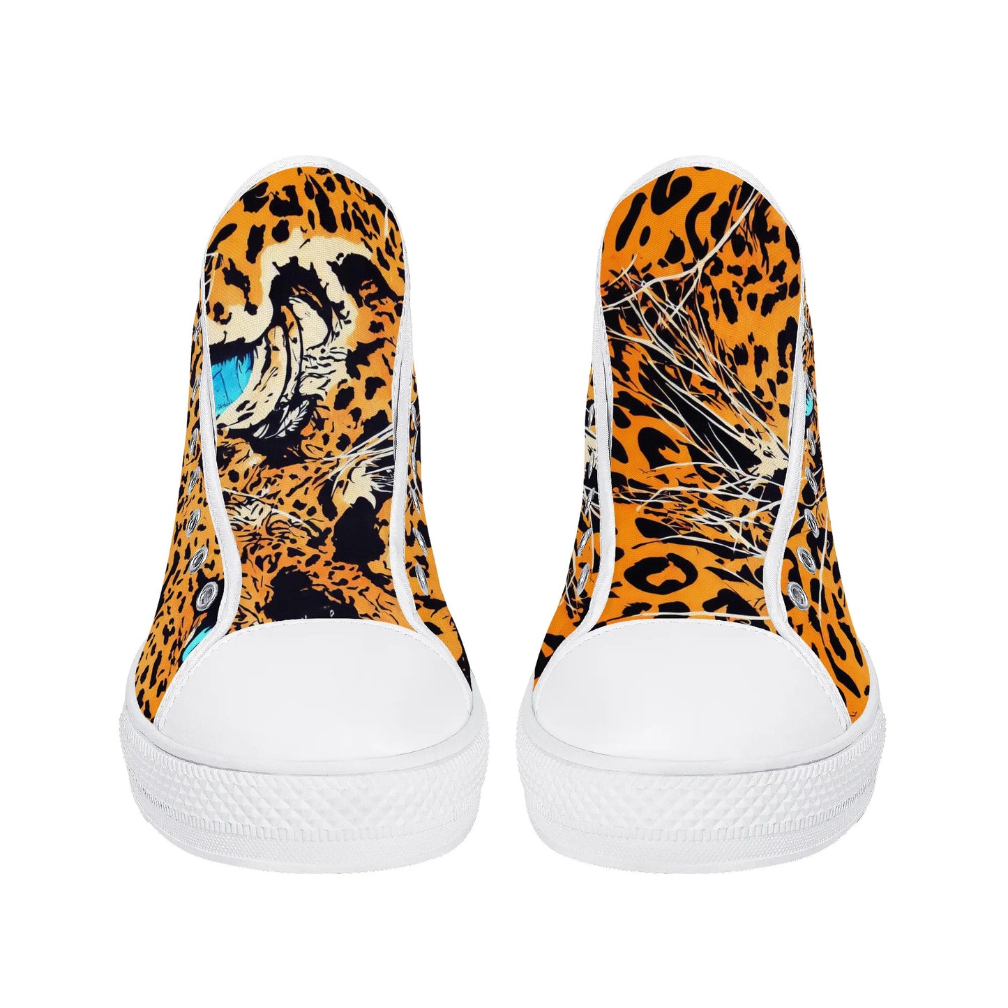 Mens High Top Canvas Shoes - Leopard