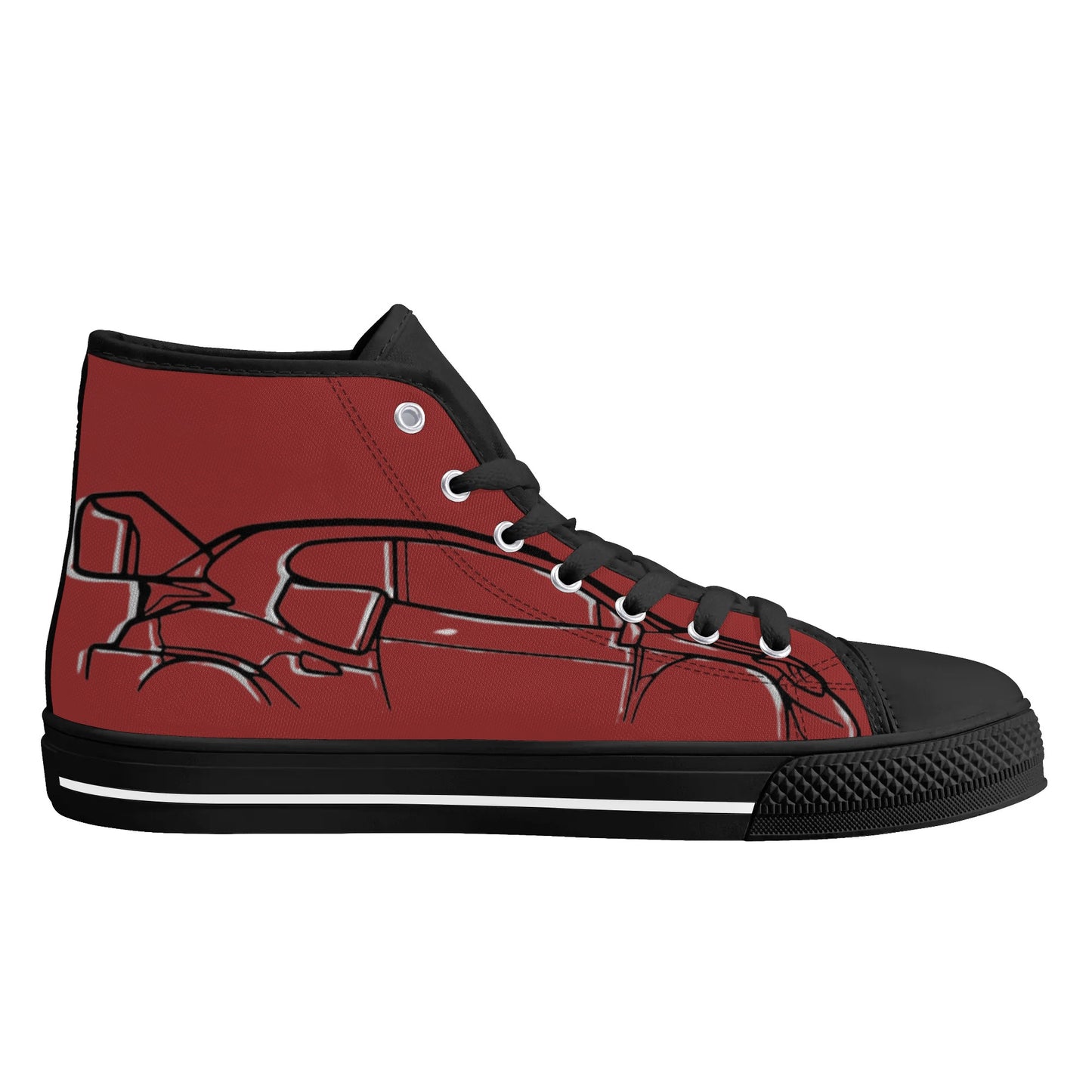 Mens Rubber High Top Canvas Shoes - GR Rallye Car