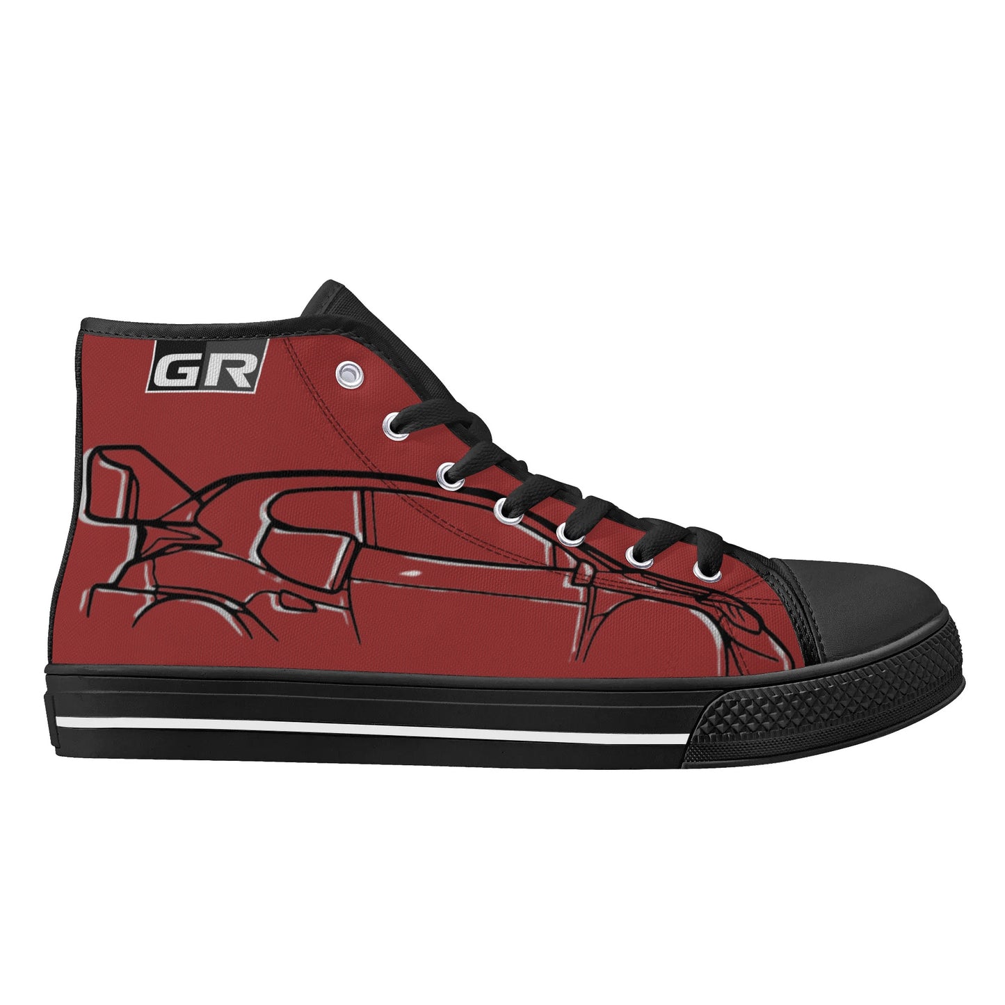 Mens Rubber High Top Canvas Shoes - GR Rallye Car