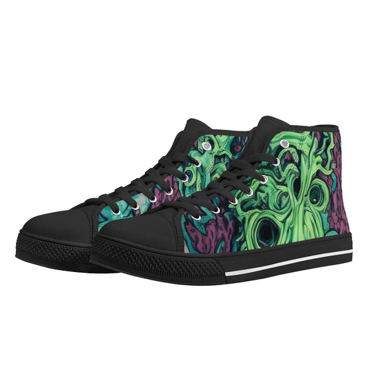 Mens Rubber High Top Canvas Shoes - Sea Creatures