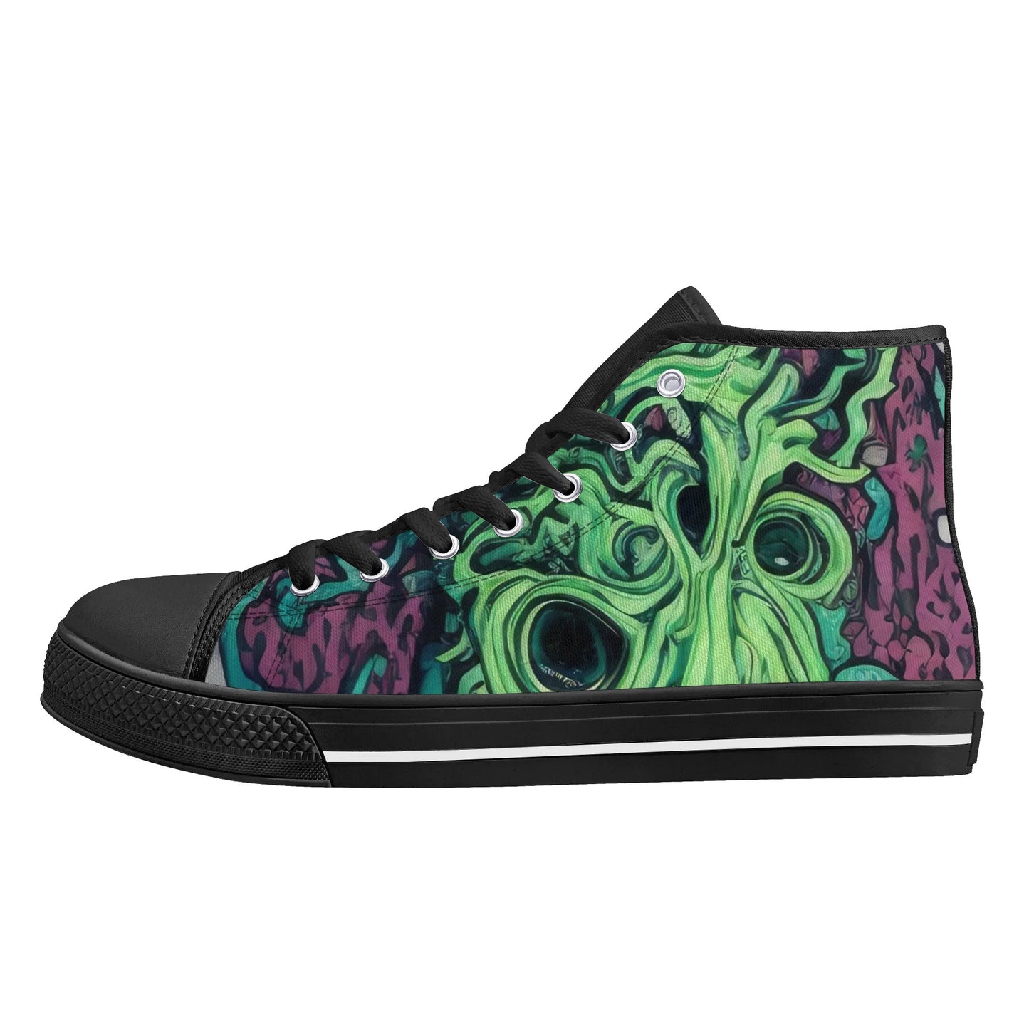 Mens Rubber High Top Canvas Shoes - Sea Creatures