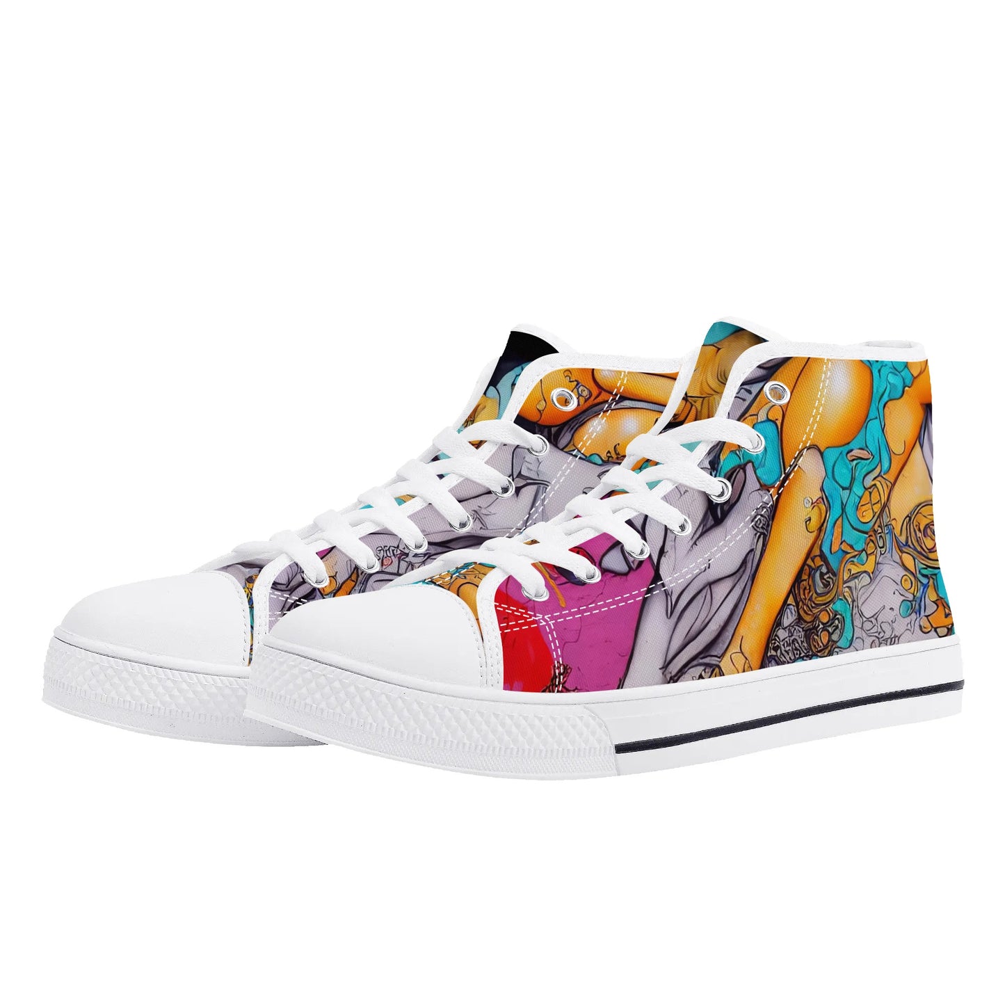 Womens High Top Canvas Shoes - E-Girl