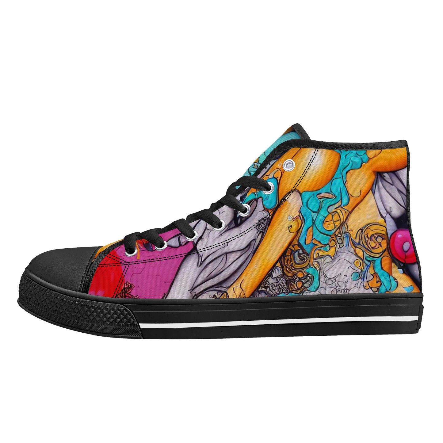 Womens High Top Canvas Shoes - E-Girl