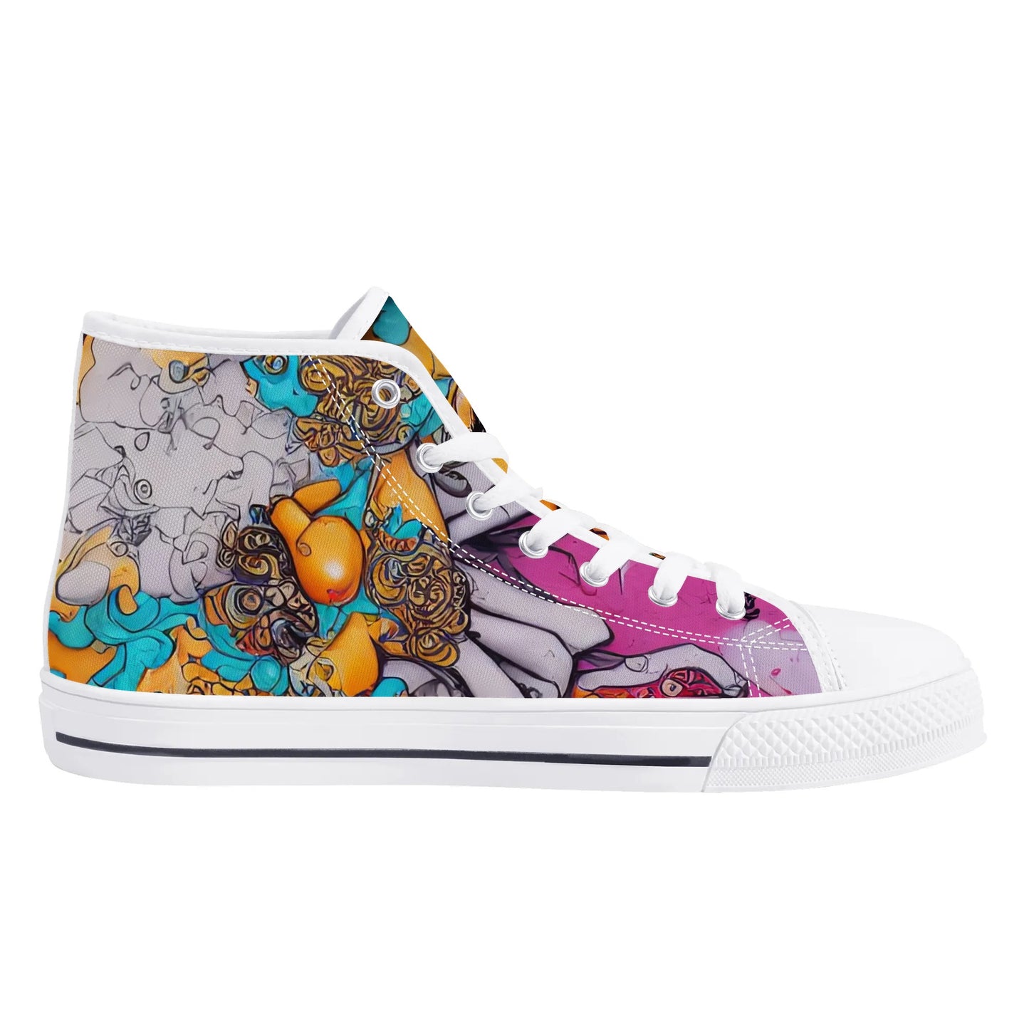 Womens High Top Canvas Shoes - E-Girl