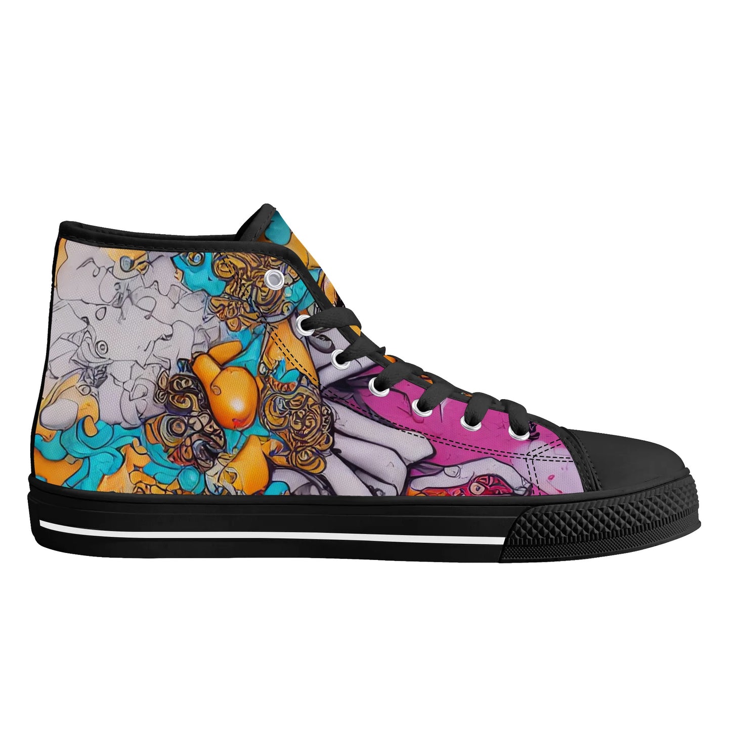 Womens High Top Canvas Shoes - E-Girl