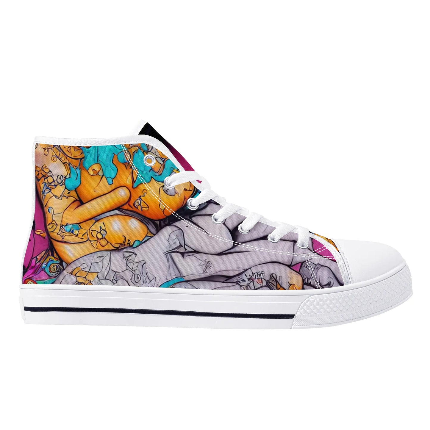 Womens High Top Canvas Shoes - E-Girl