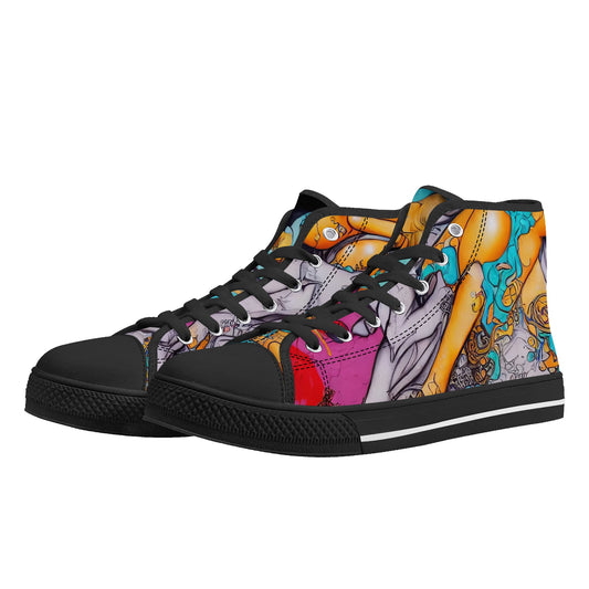 Womens High Top Canvas Shoes - E-Girl