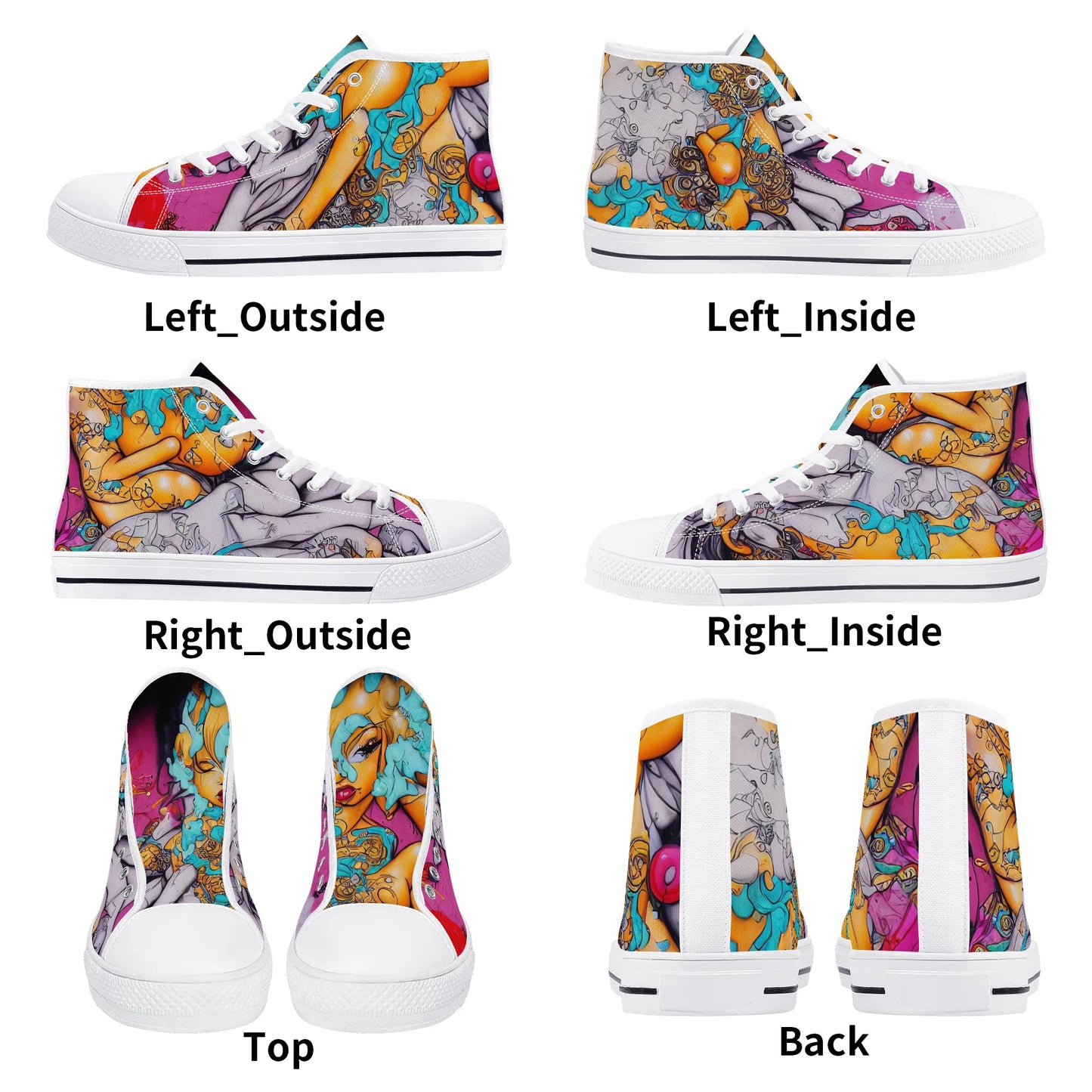 Womens High Top Canvas Shoes - E-Girl