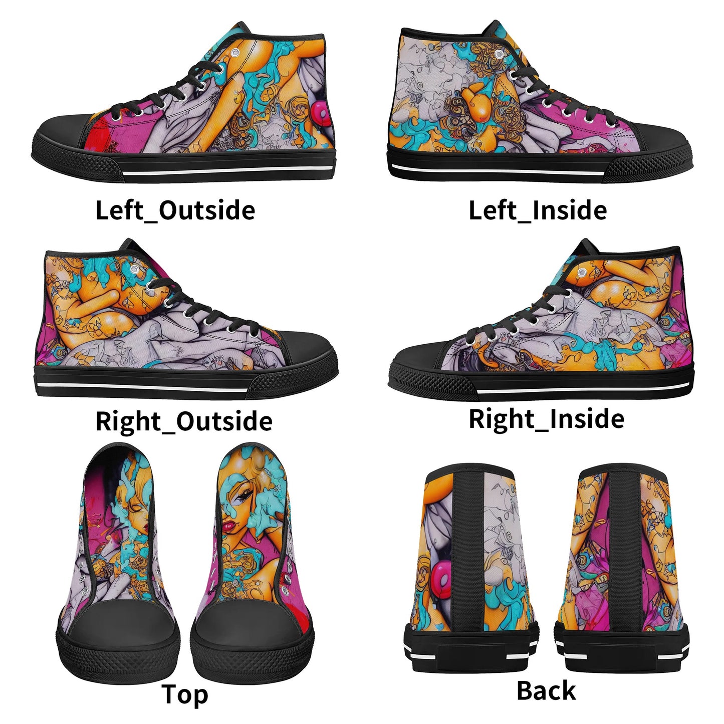 Womens High Top Canvas Shoes - E-Girl