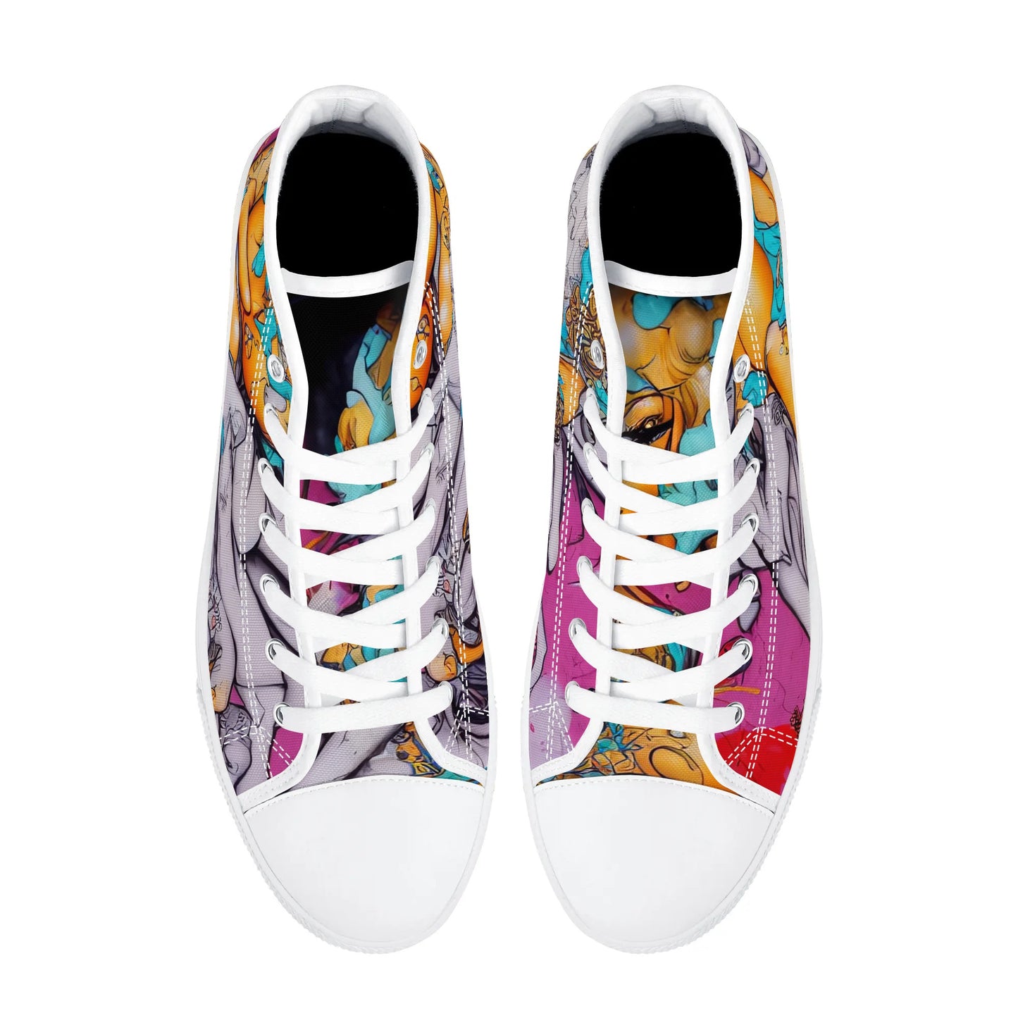 Womens High Top Canvas Shoes - E-Girl