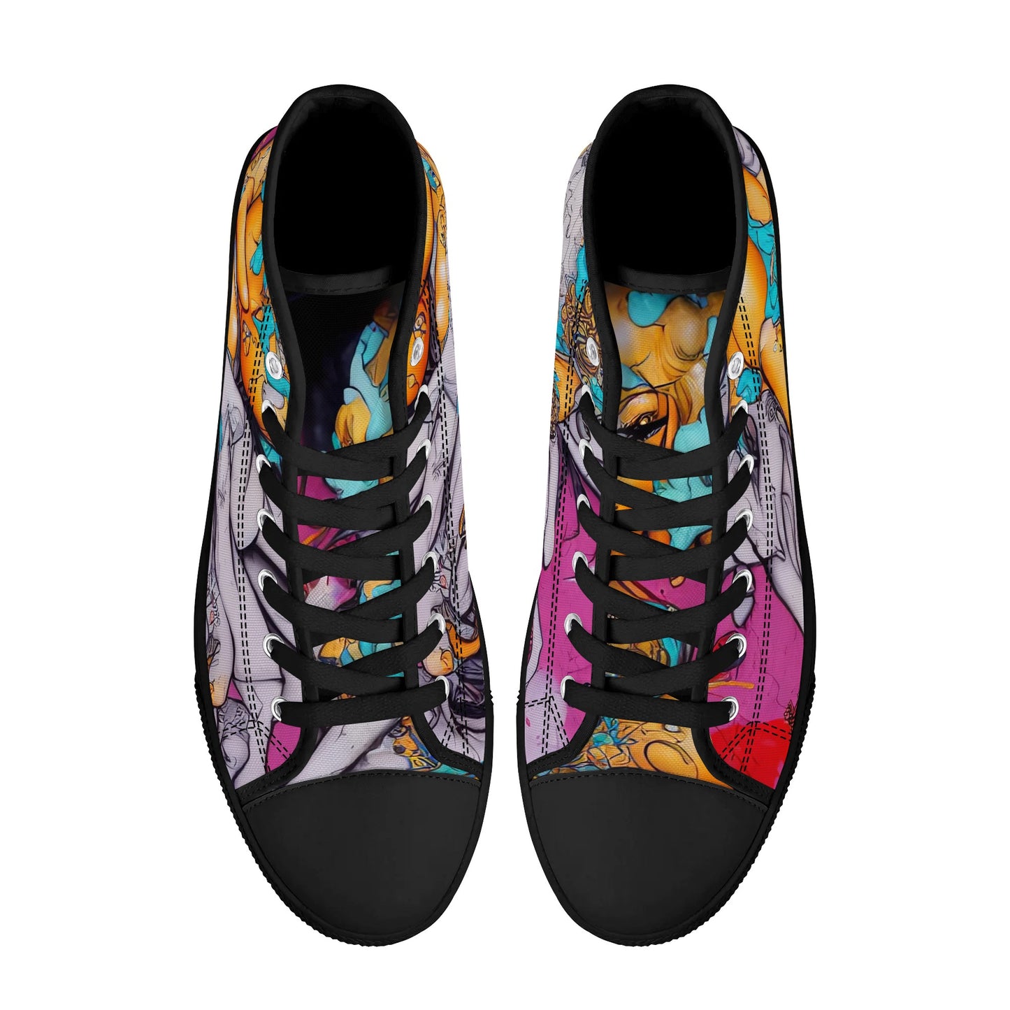 Womens High Top Canvas Shoes - E-Girl