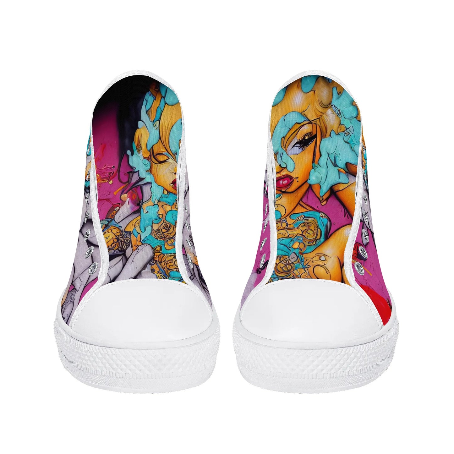 Womens High Top Canvas Shoes - E-Girl